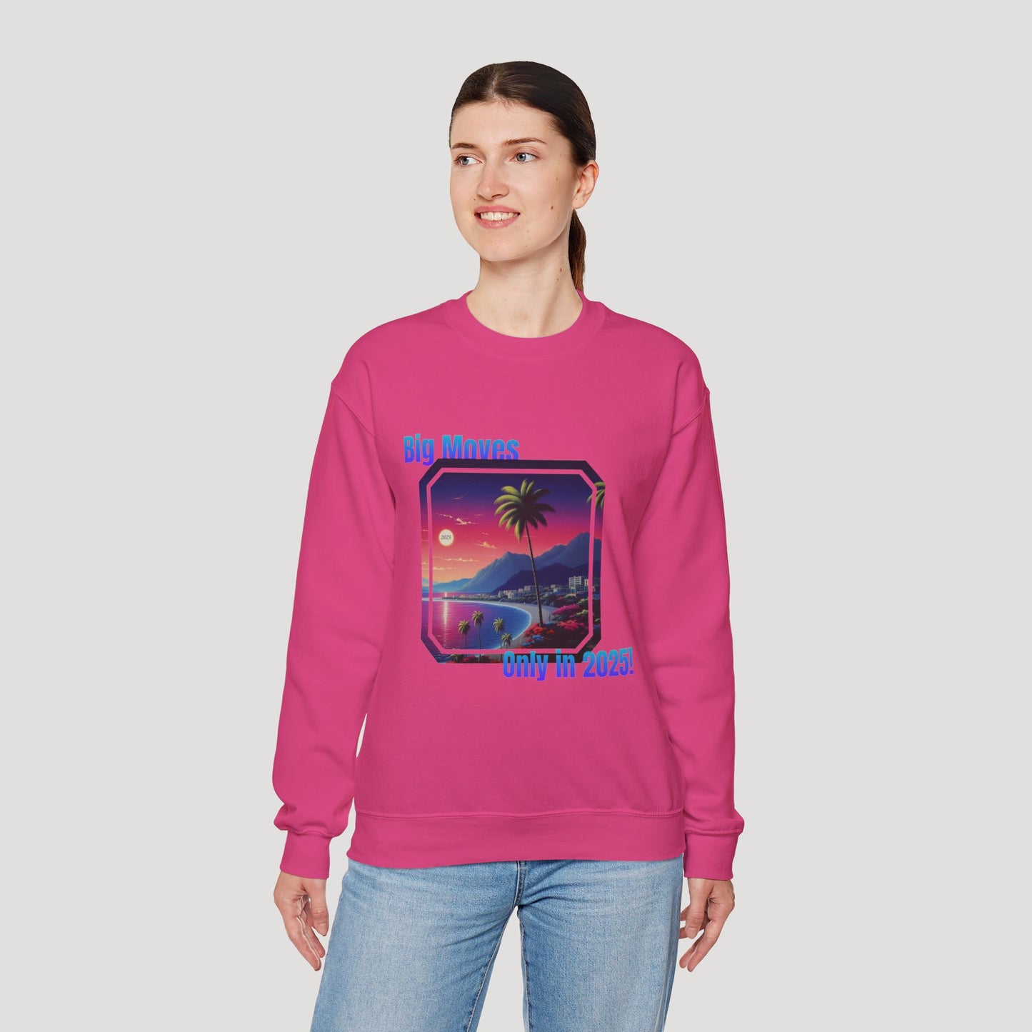 Big Moves 2025 Unisex Crewneck Sweatshirt - Retro Coastal Vibes