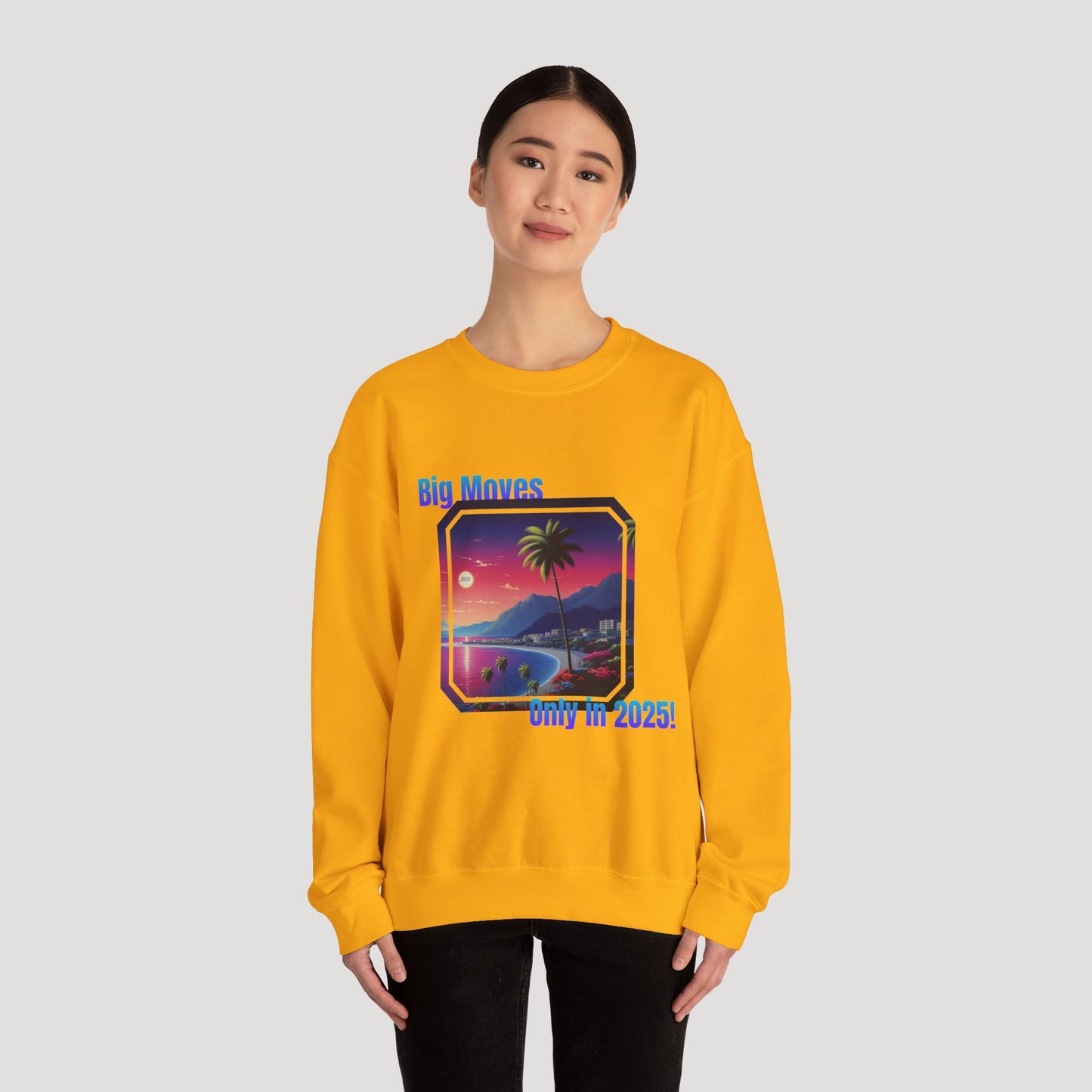 Big Moves 2025 Unisex Crewneck Sweatshirt - Retro Coastal Vibes