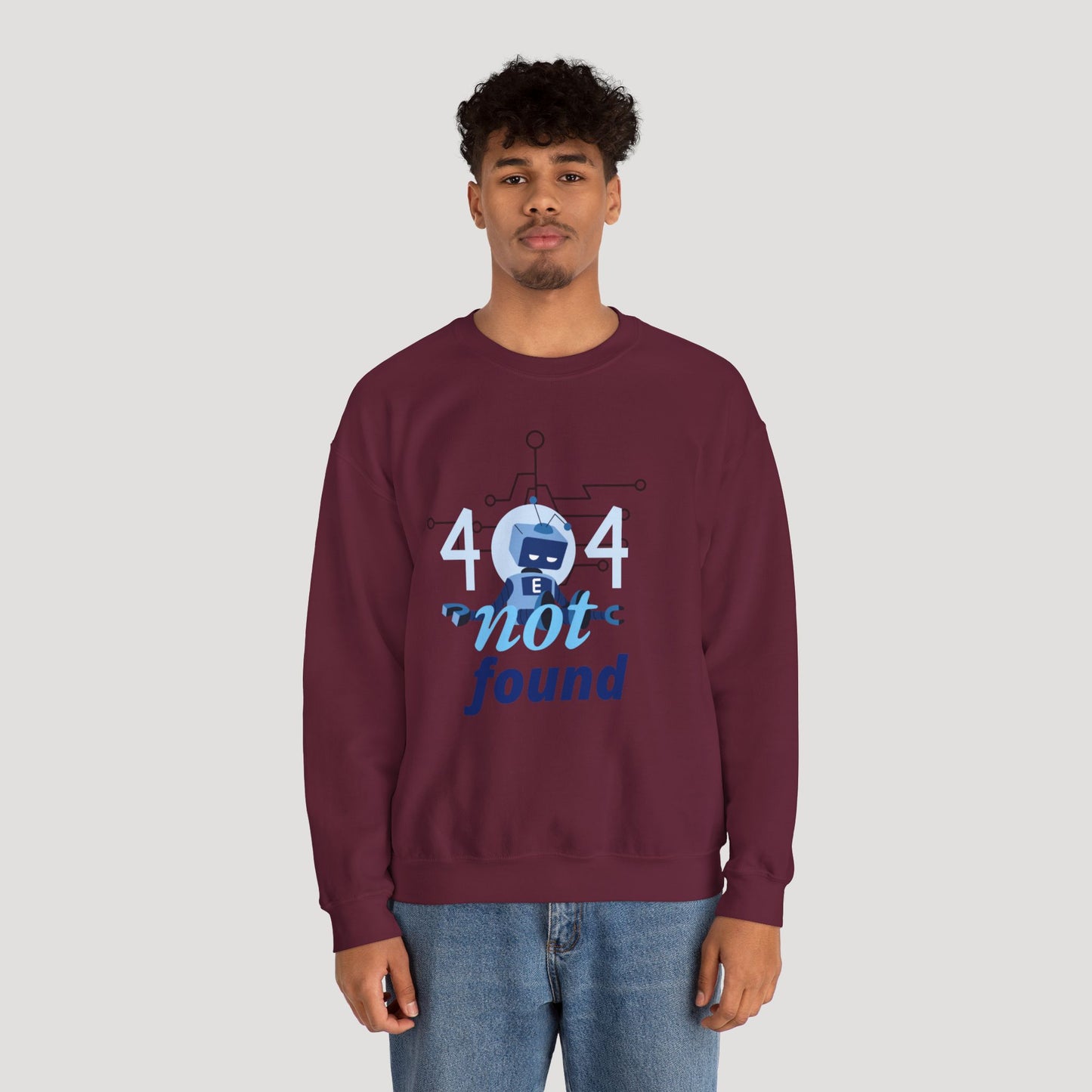 404 Not Found Unisex Heavy Blend™ Crewneck Sweatshirt - Trendy and Cozy