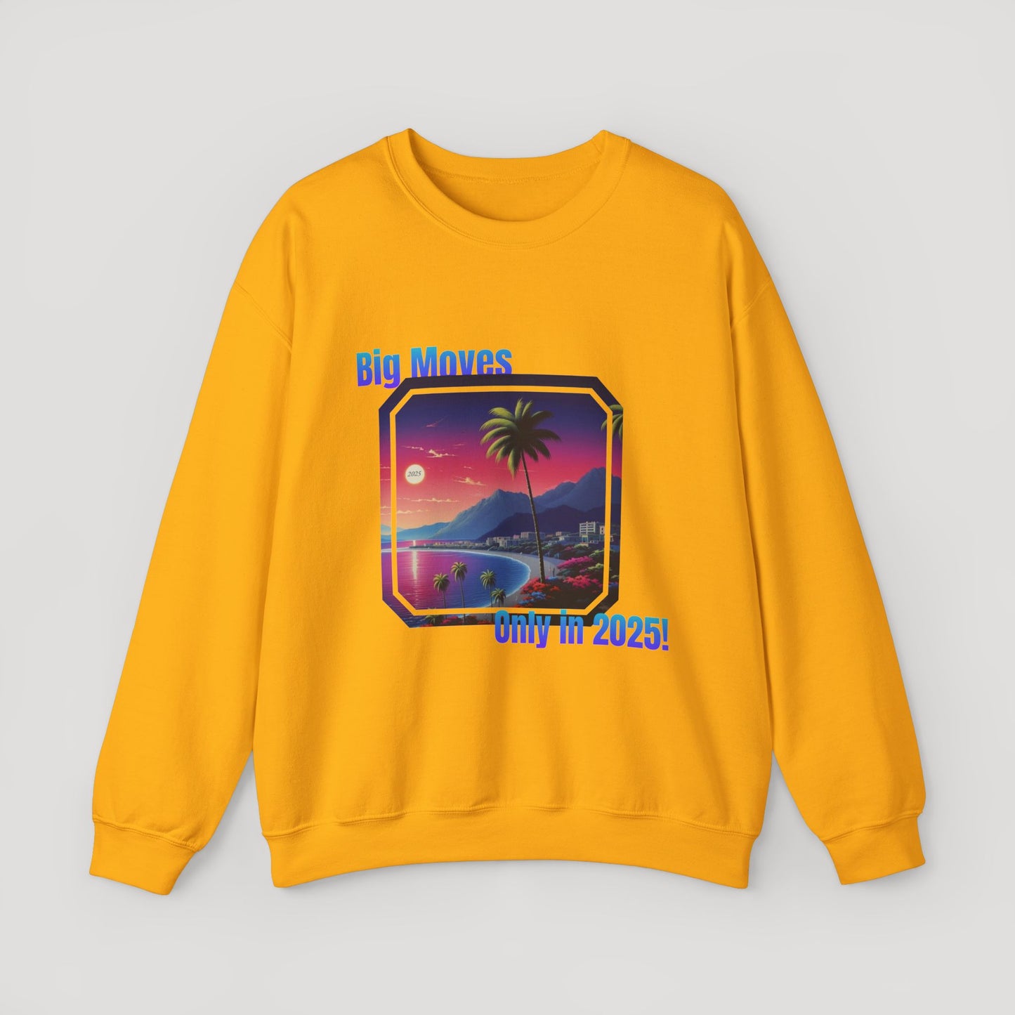 Big Moves 2025 Unisex Crewneck Sweatshirt - Retro Coastal Vibes