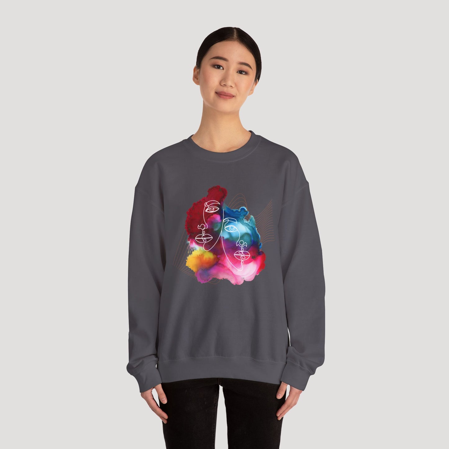 Artistic Unisex Crewneck Sweatshirt - Colorful Abstract Design