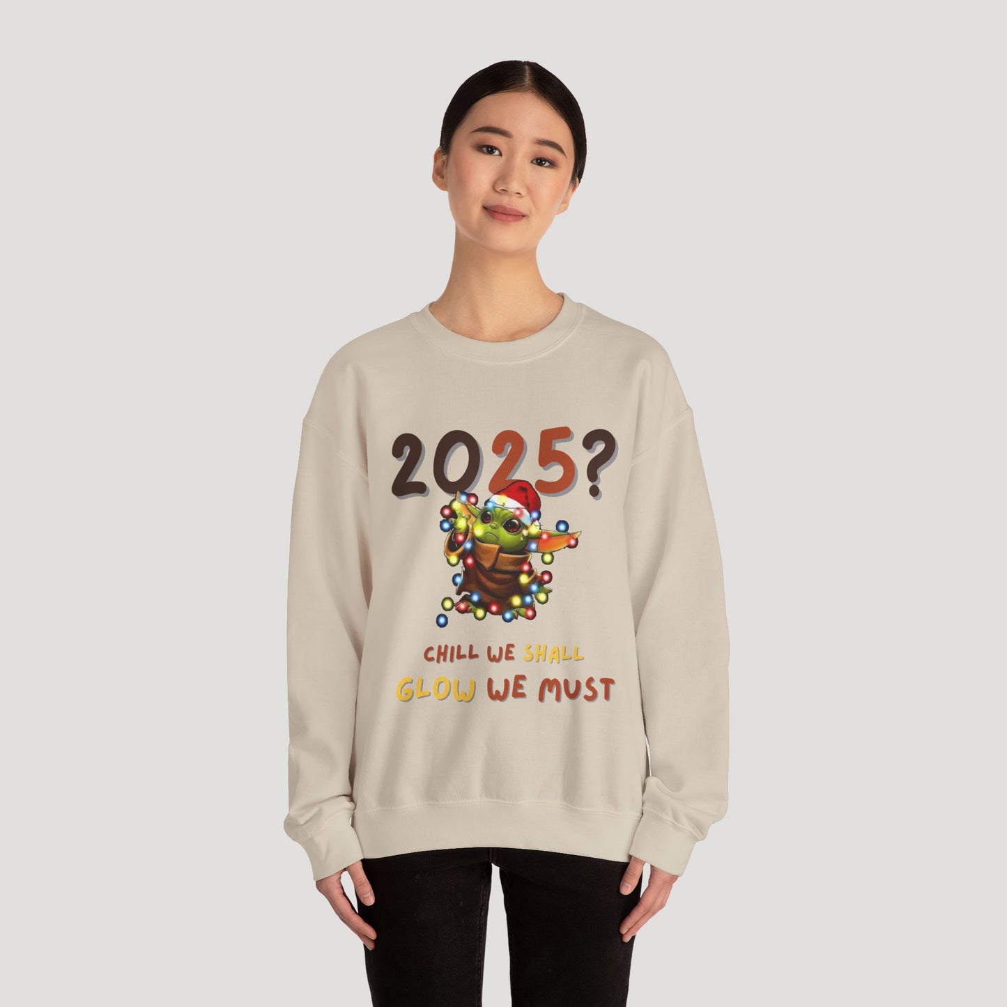 Baby Yoda 2025 Chill Glow Holiday Unisex Sweatshirt