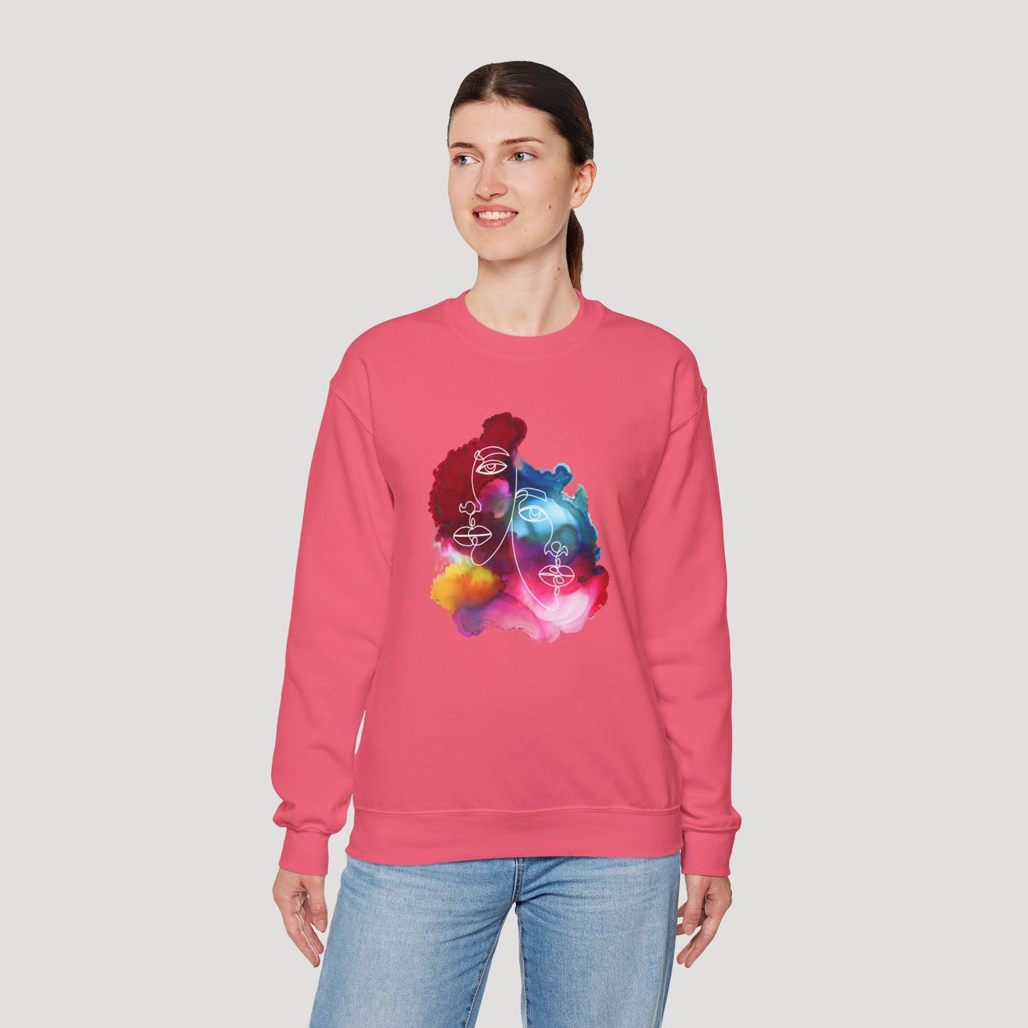 Artistic Unisex Crewneck Sweatshirt - Colorful Abstract Design