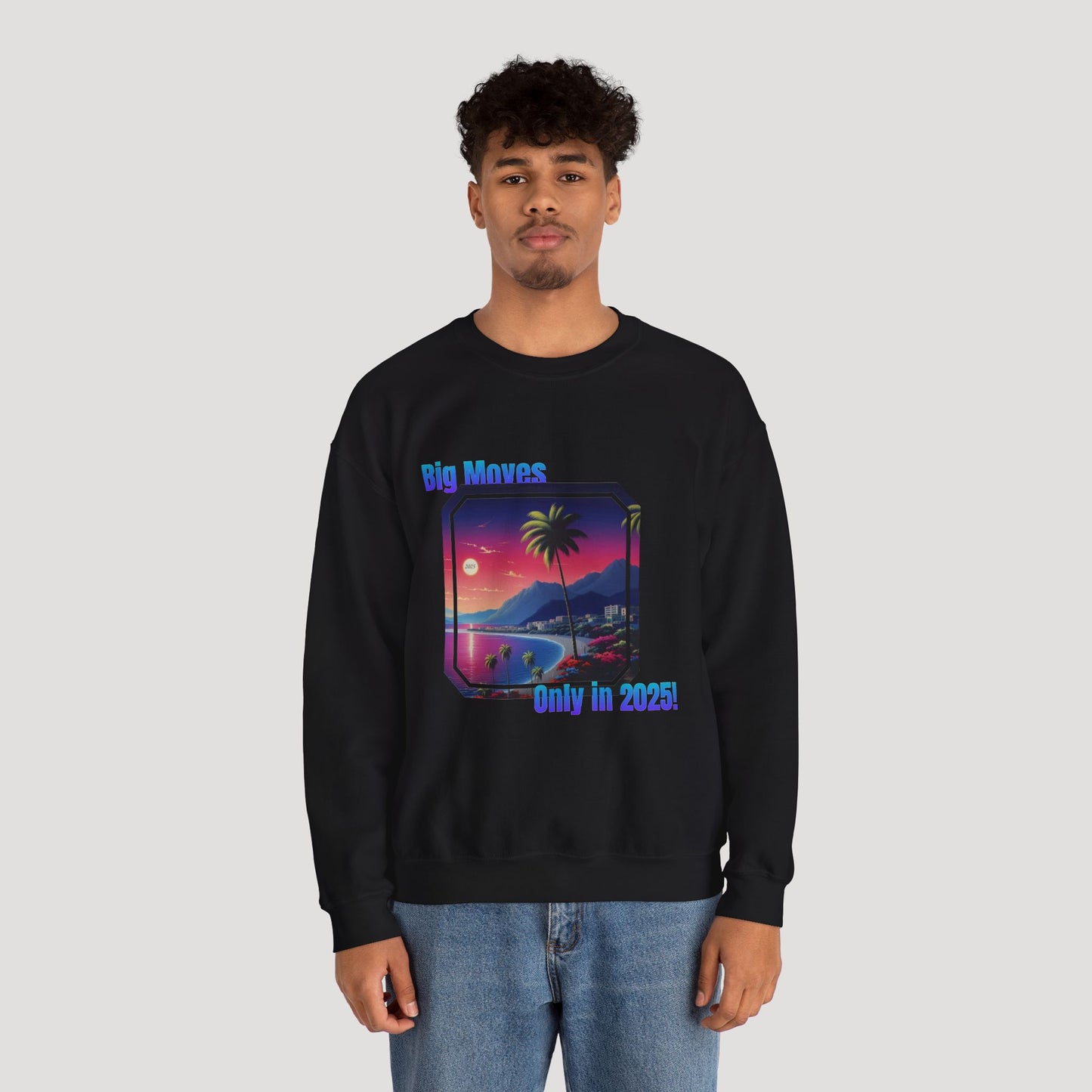 Big Moves 2025 Unisex Crewneck Sweatshirt - Retro Coastal Vibes