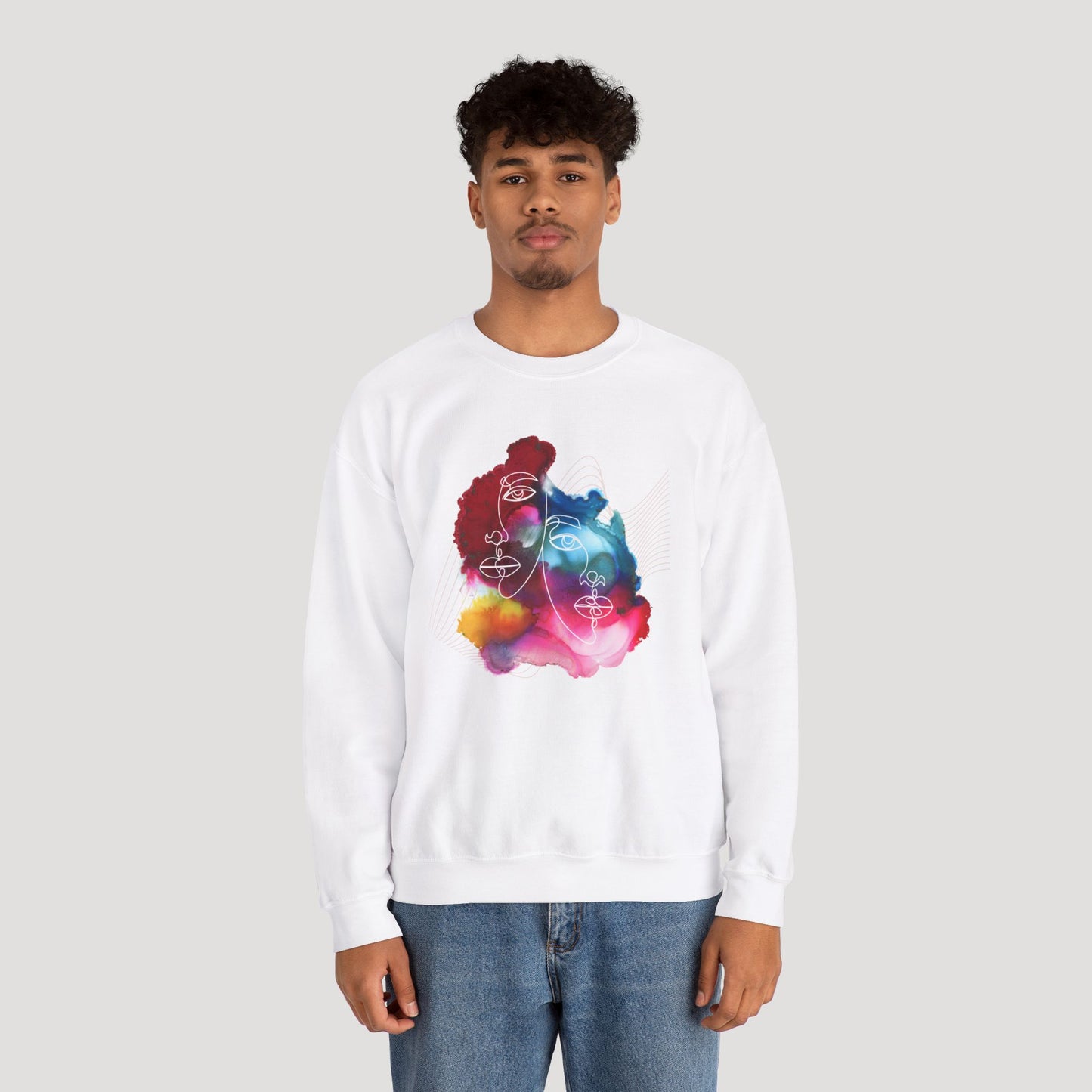 Artistic Unisex Crewneck Sweatshirt - Colorful Abstract Design