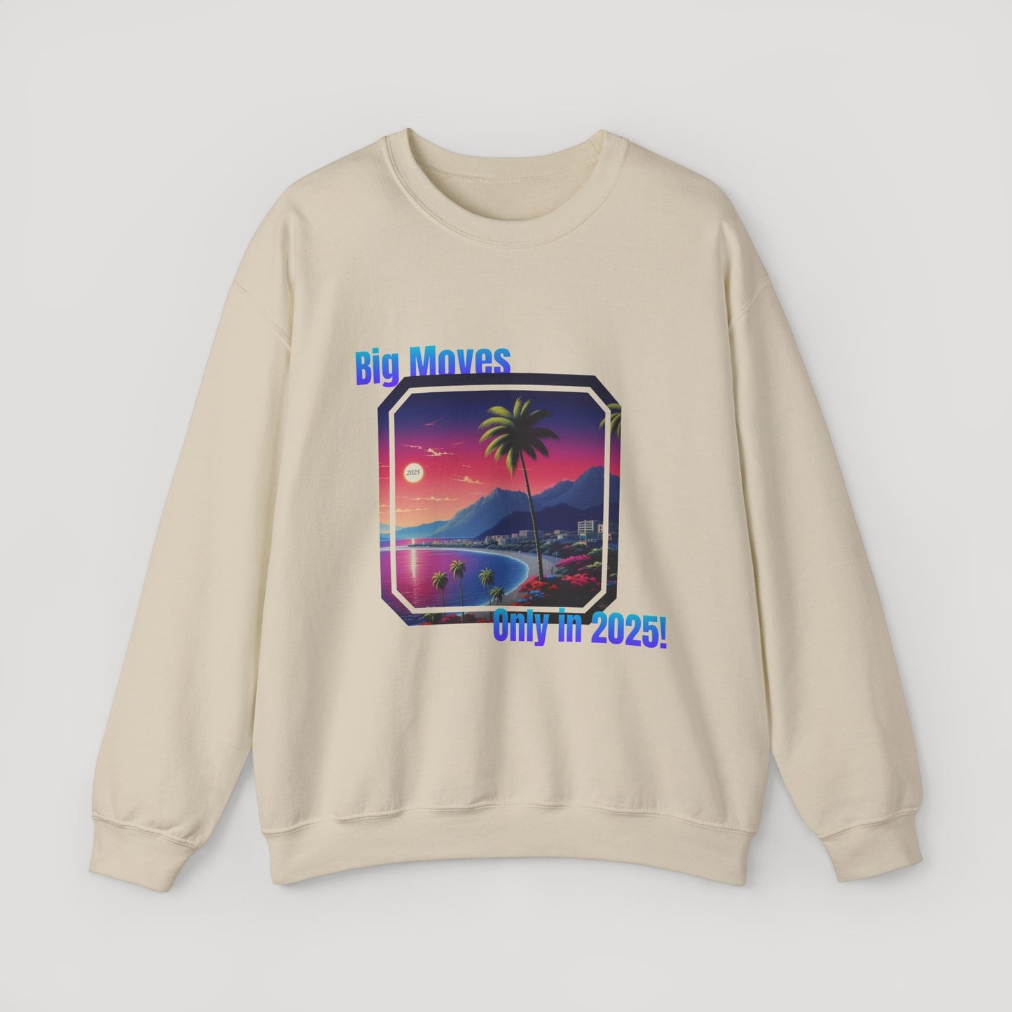 Big Moves 2025 Unisex Crewneck Sweatshirt - Retro Coastal Vibes