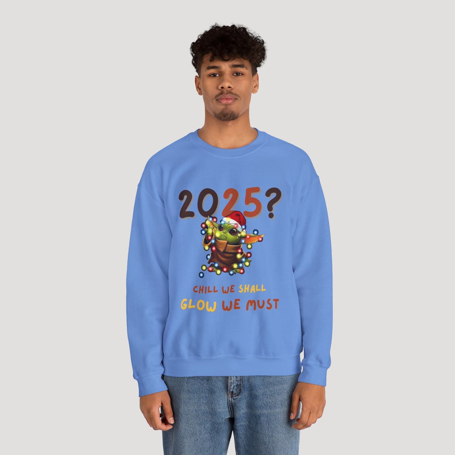 Baby Yoda 2025 Chill Glow Holiday Unisex Sweatshirt