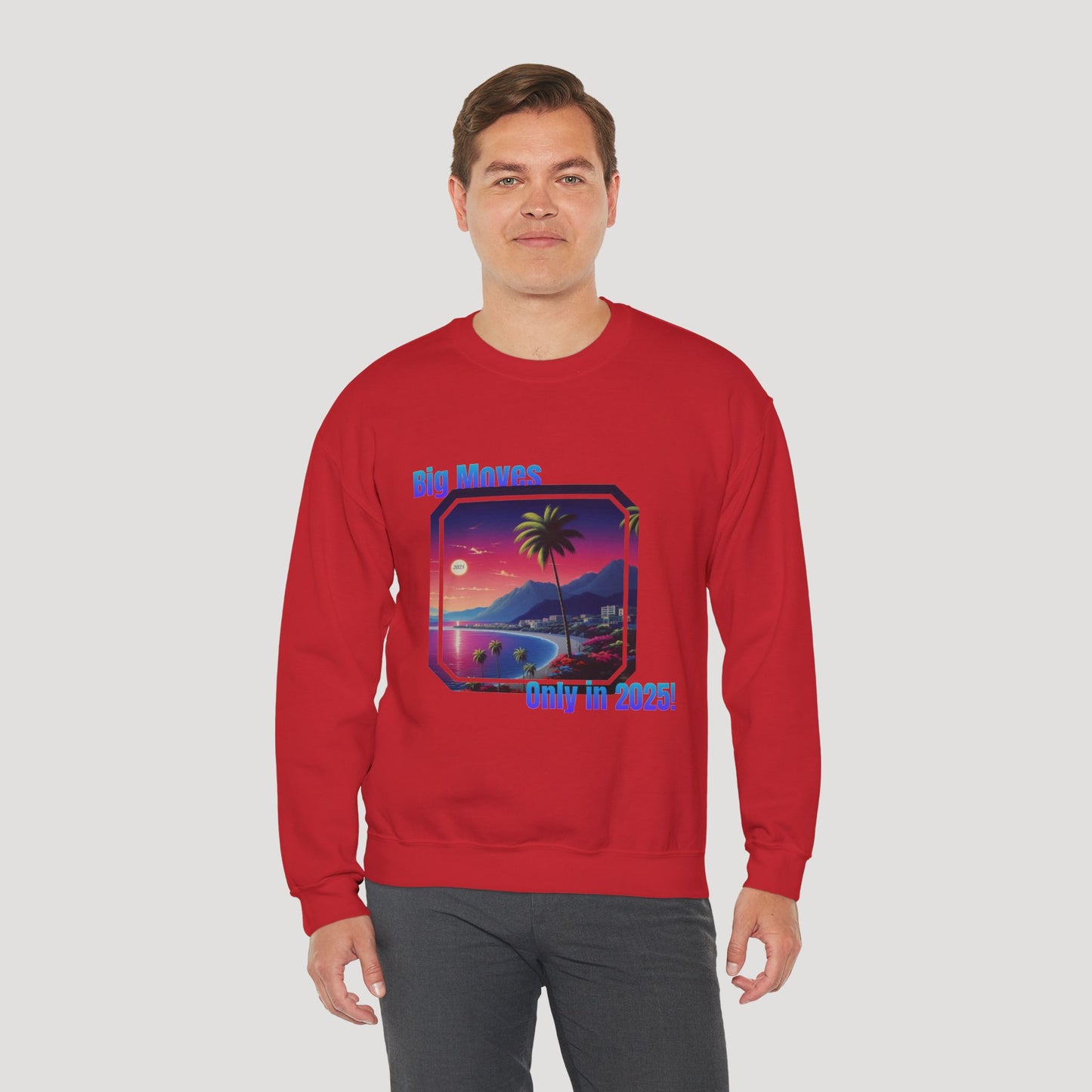 Big Moves 2025 Unisex Crewneck Sweatshirt - Retro Coastal Vibes