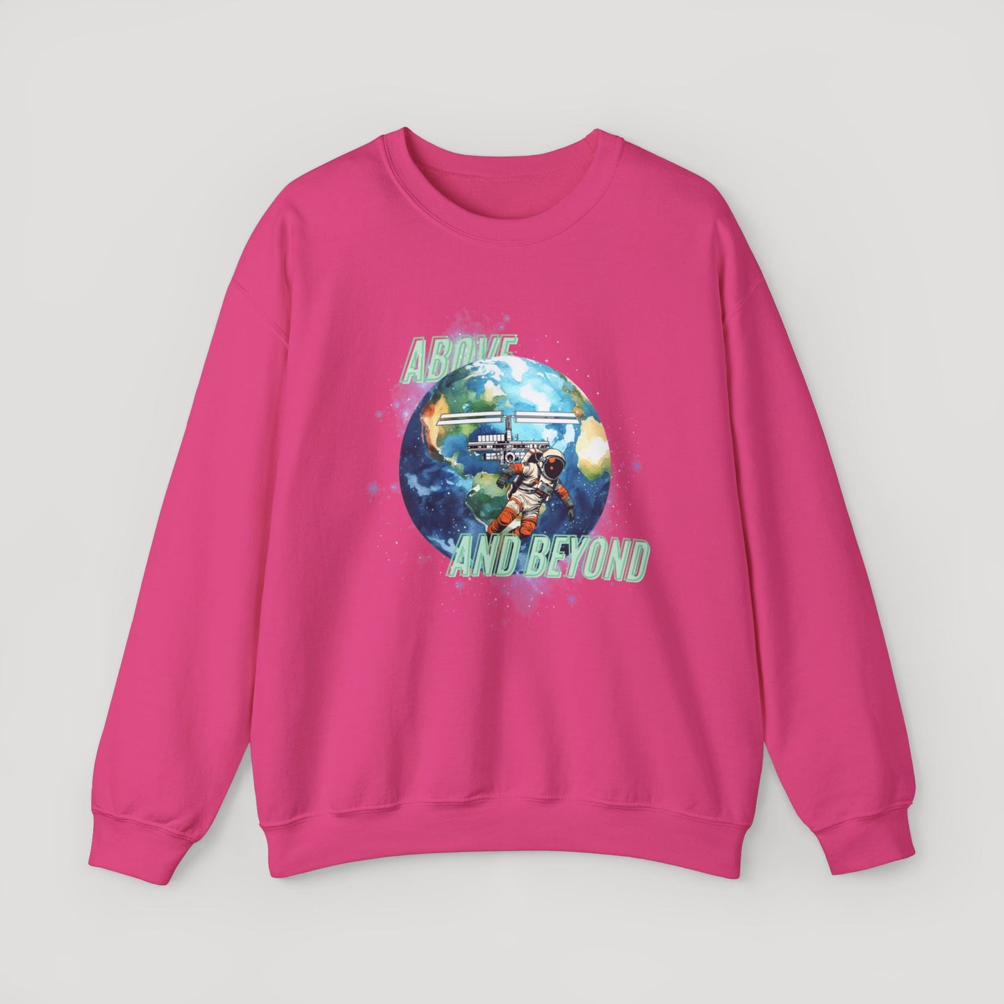 Above and Beyond Space Sweatshirt - Unisex Heavy Blend™ Crewneck for Cosmic Lovers