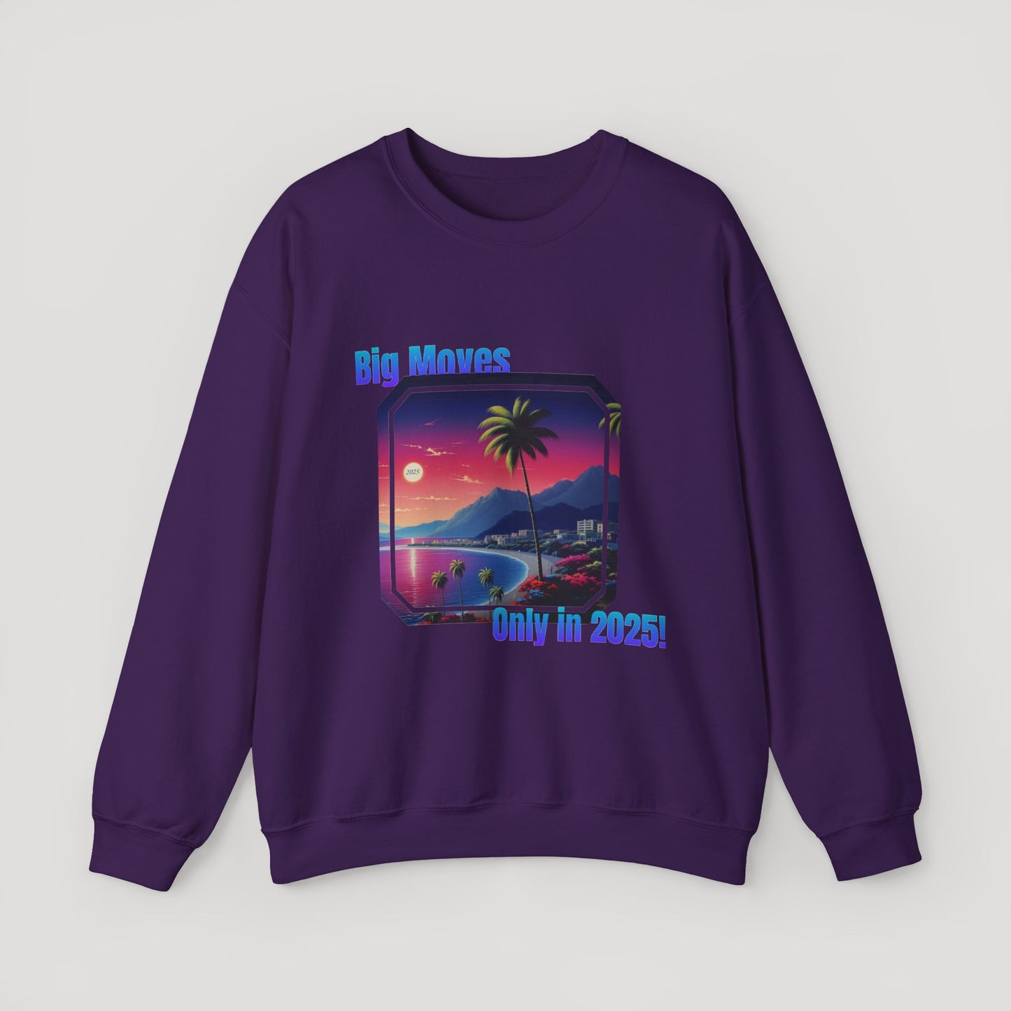 Big Moves 2025 Unisex Crewneck Sweatshirt - Retro Coastal Vibes