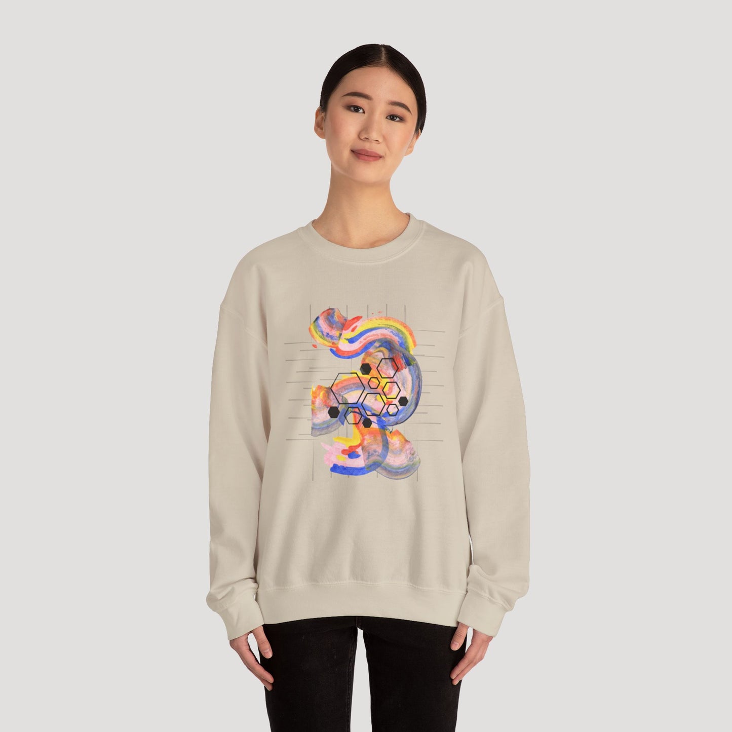 Colorful Abstract Art Sweatshirt - Unisex Heavy Blend™ Crewneck