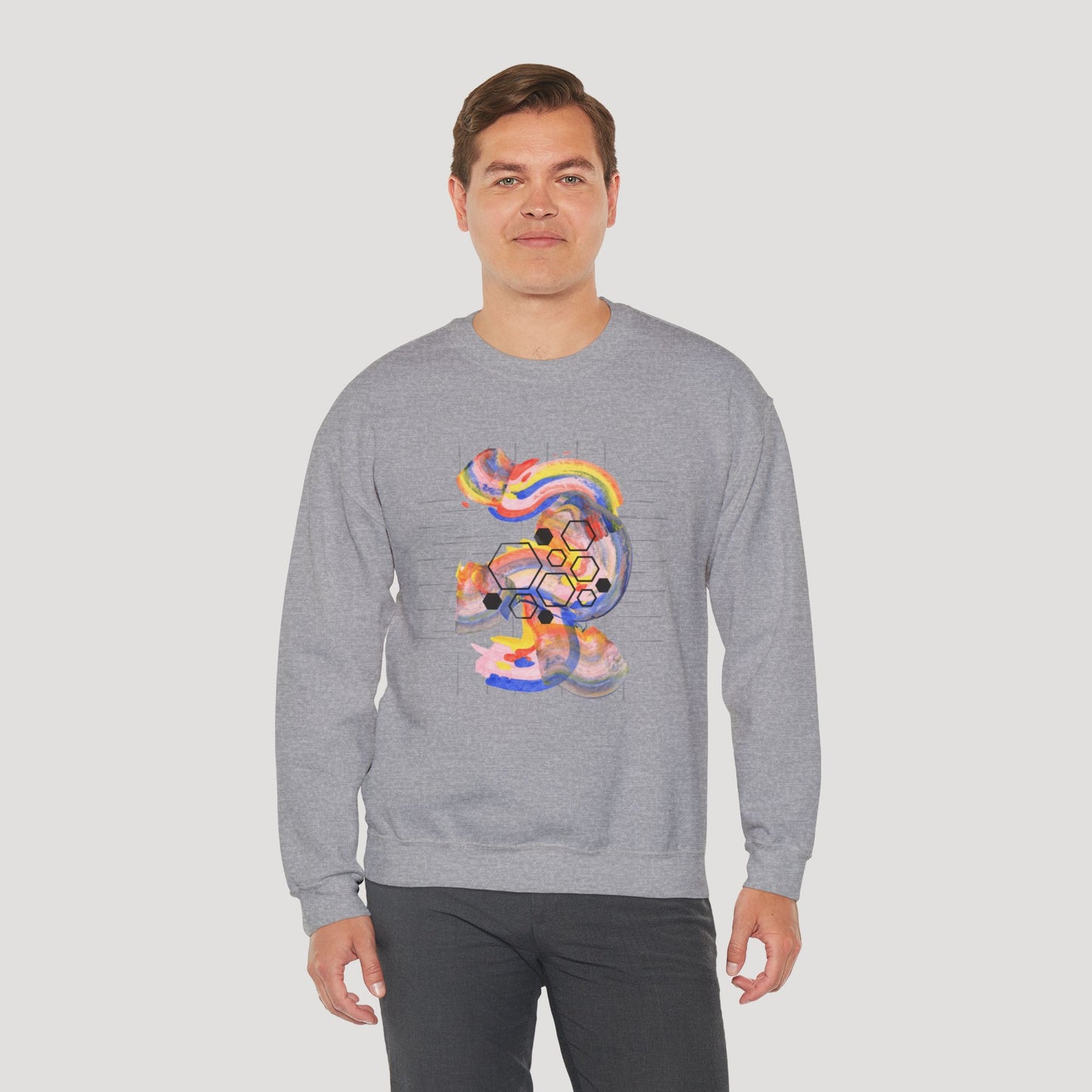 Colorful Abstract Art Sweatshirt - Unisex Heavy Blend™ Crewneck