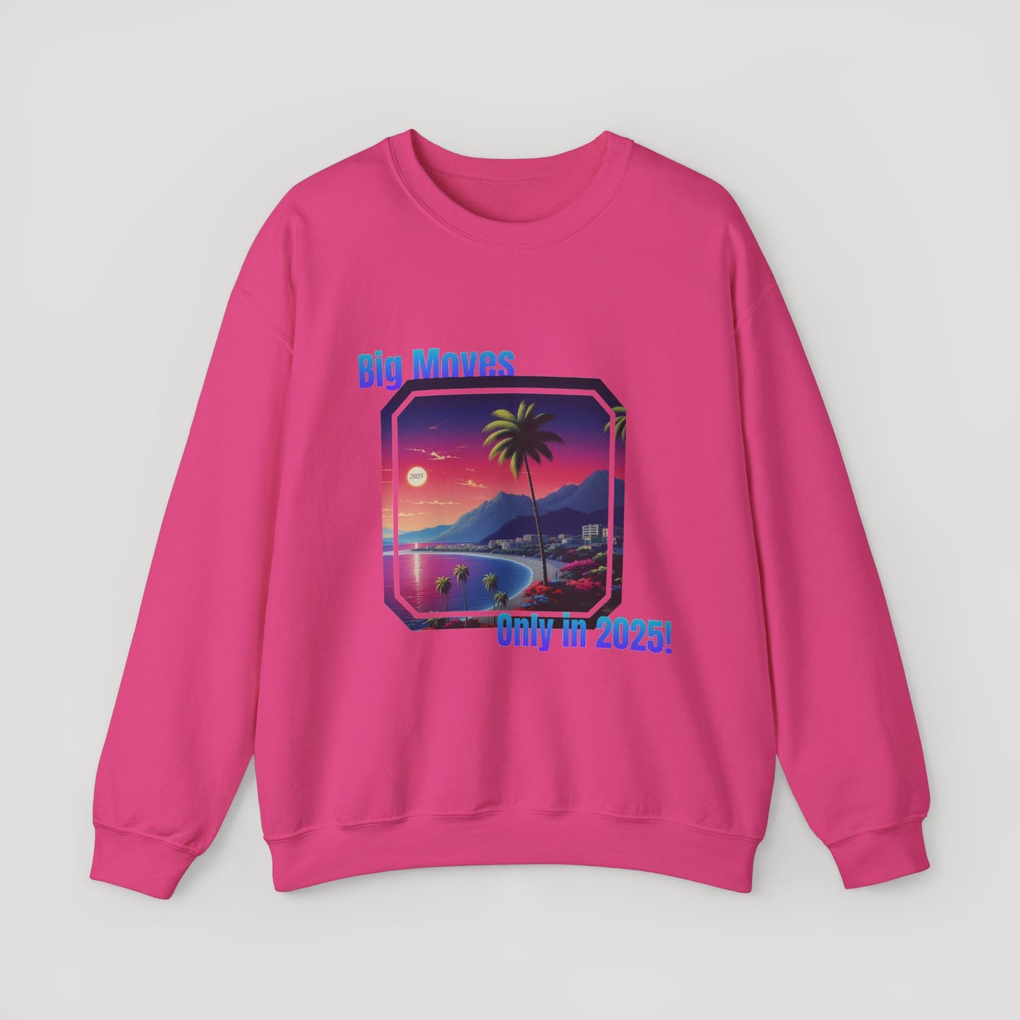 Big Moves 2025 Unisex Crewneck Sweatshirt - Retro Coastal Vibes