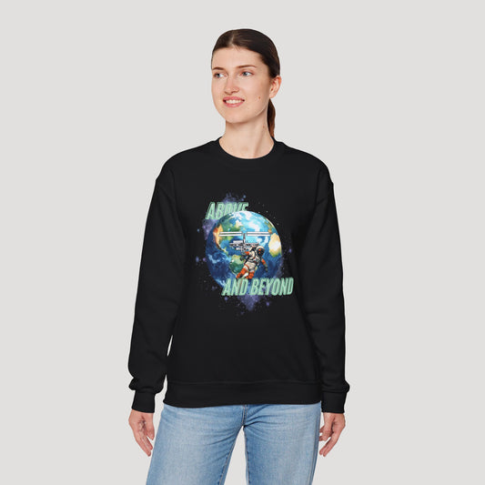 Above and Beyond Space Sweatshirt - Unisex Heavy Blend™ Crewneck for Cosmic Lovers