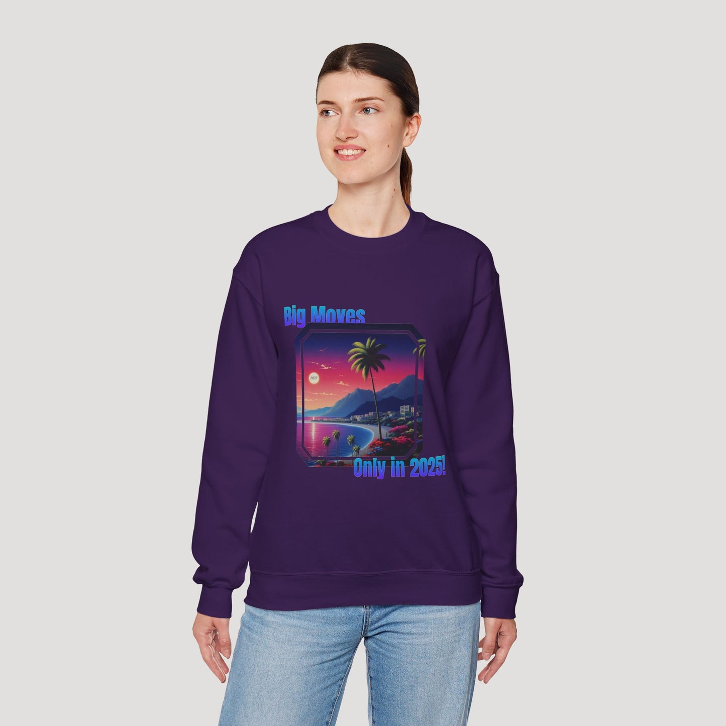 Big Moves 2025 Unisex Crewneck Sweatshirt - Retro Coastal Vibes