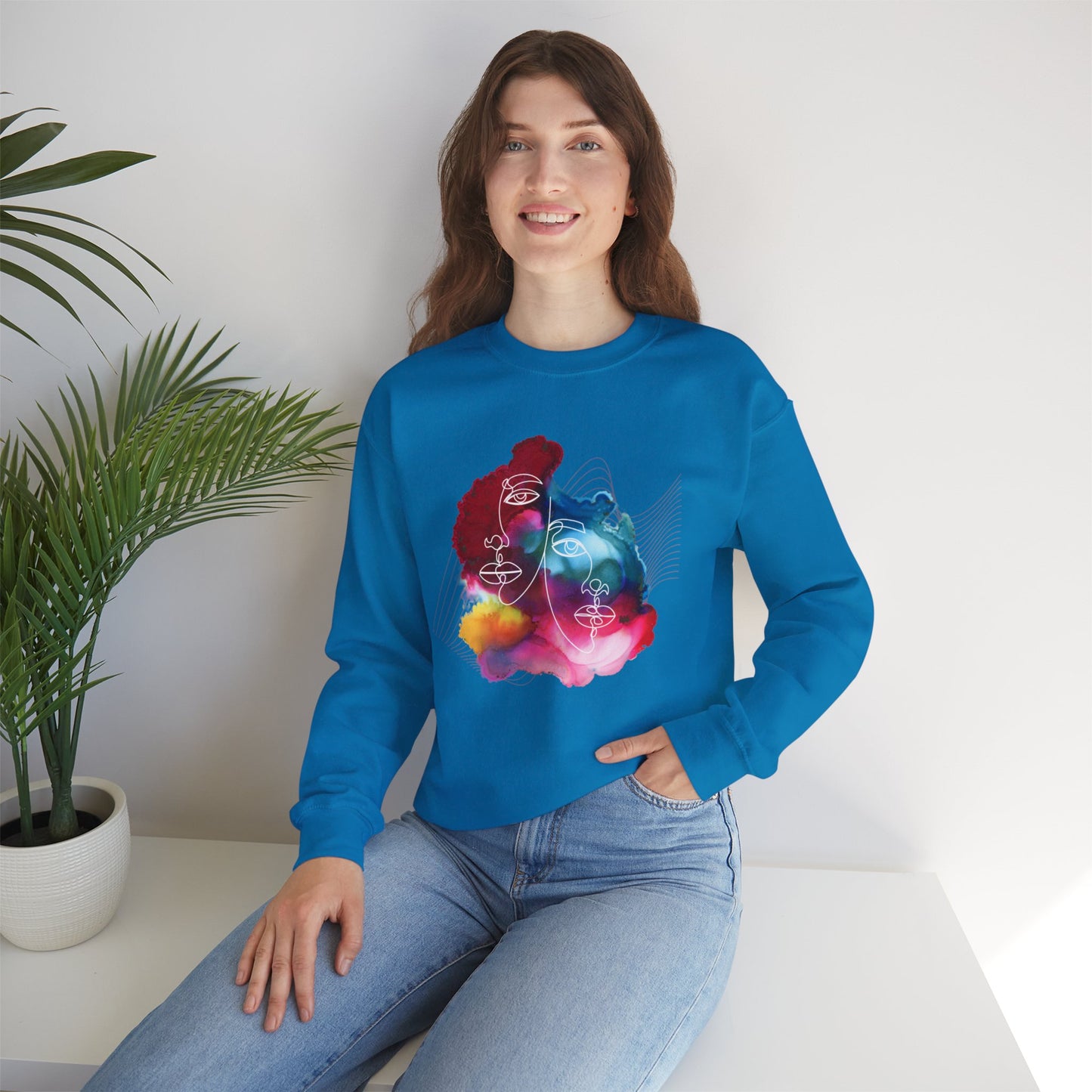 Artistic Unisex Crewneck Sweatshirt - Colorful Abstract Design