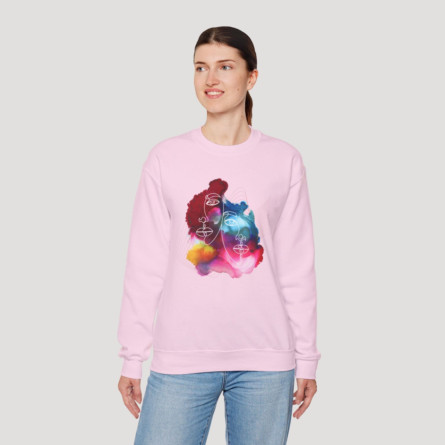 Artistic Unisex Crewneck Sweatshirt - Colorful Abstract Design