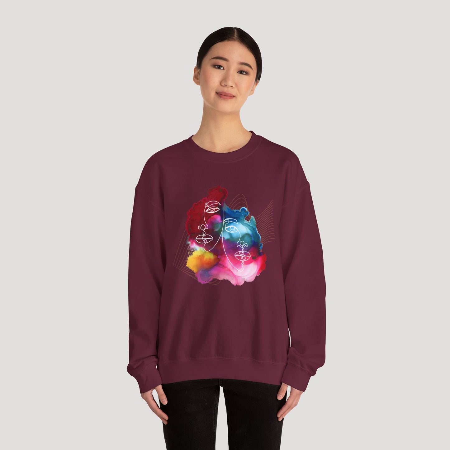 Artistic Unisex Crewneck Sweatshirt - Colorful Abstract Design