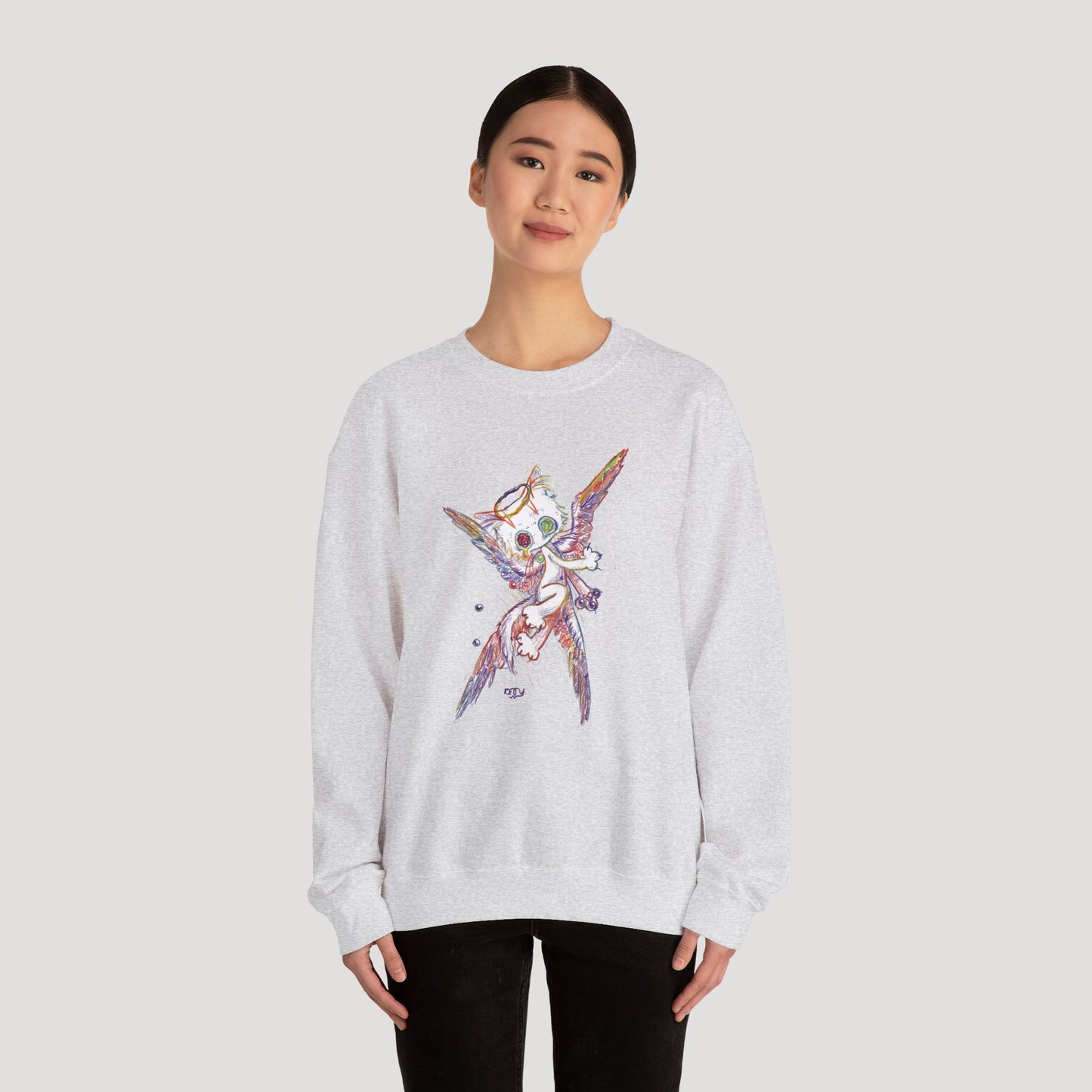 Four-Feathered Angel Cat - Sweatshirt