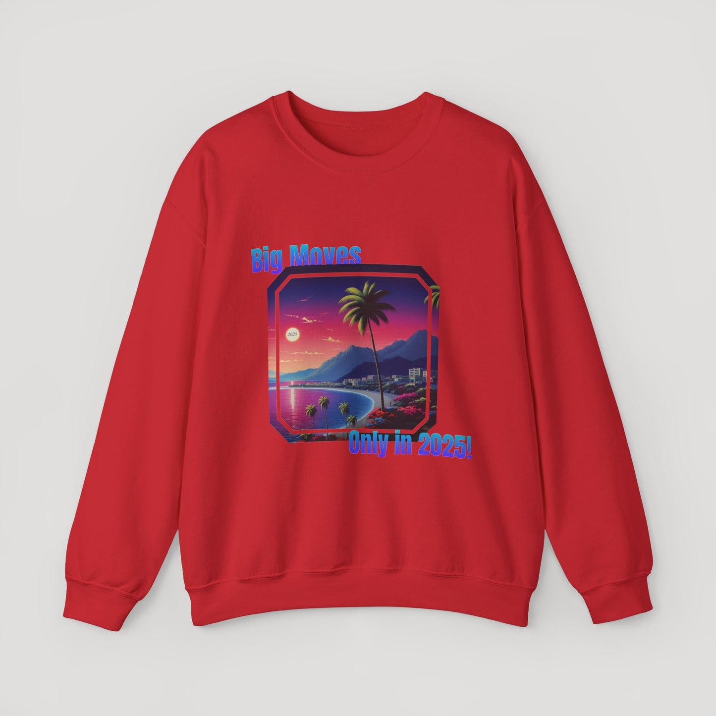 Big Moves 2025 Unisex Crewneck Sweatshirt - Retro Coastal Vibes