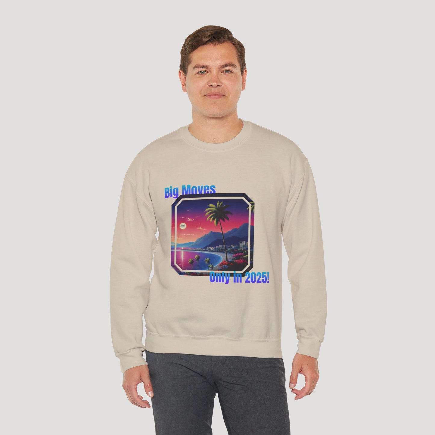 Big Moves 2025 Unisex Crewneck Sweatshirt - Retro Coastal Vibes