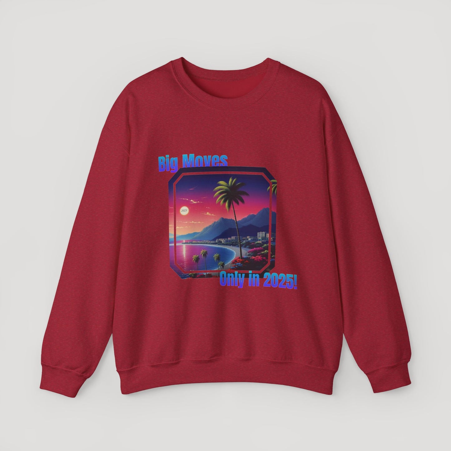 Big Moves 2025 Unisex Crewneck Sweatshirt - Retro Coastal Vibes