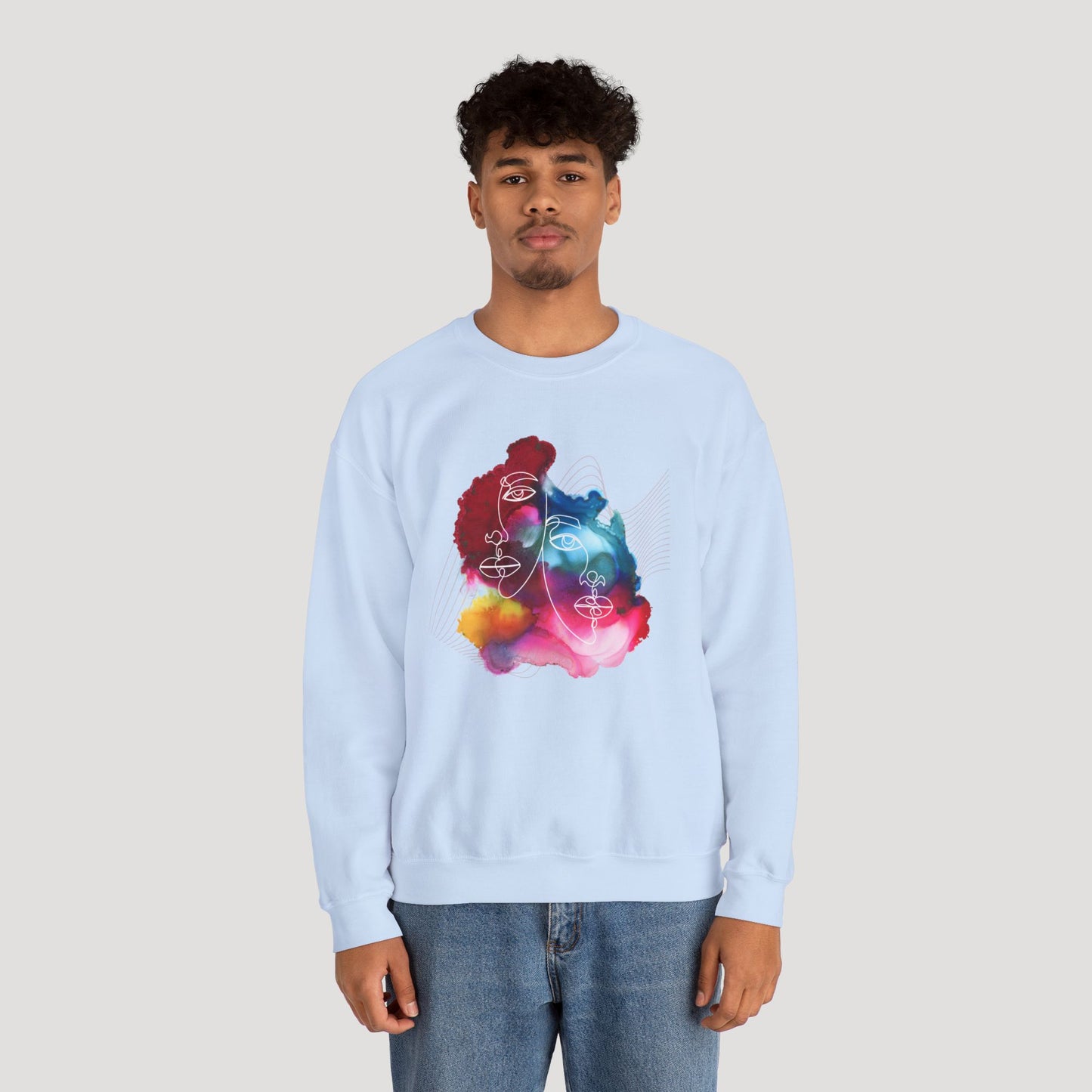 Artistic Unisex Crewneck Sweatshirt - Colorful Abstract Design