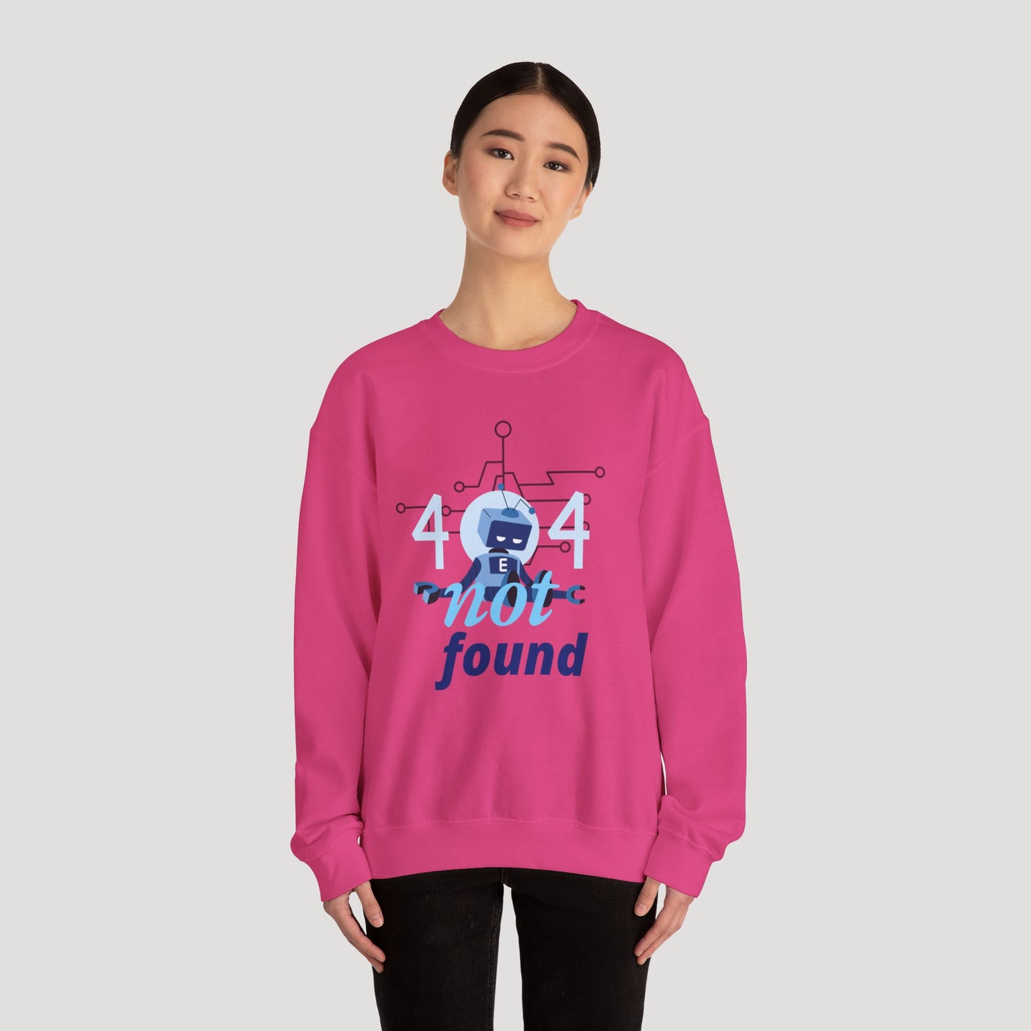 404 Not Found Unisex Heavy Blend™ Crewneck Sweatshirt - Trendy and Cozy