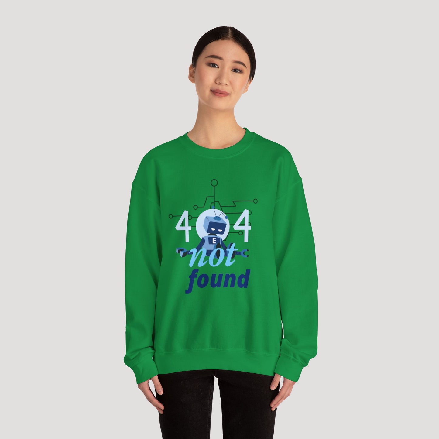 404 Not Found Unisex Heavy Blend™ Crewneck Sweatshirt - Trendy and Cozy