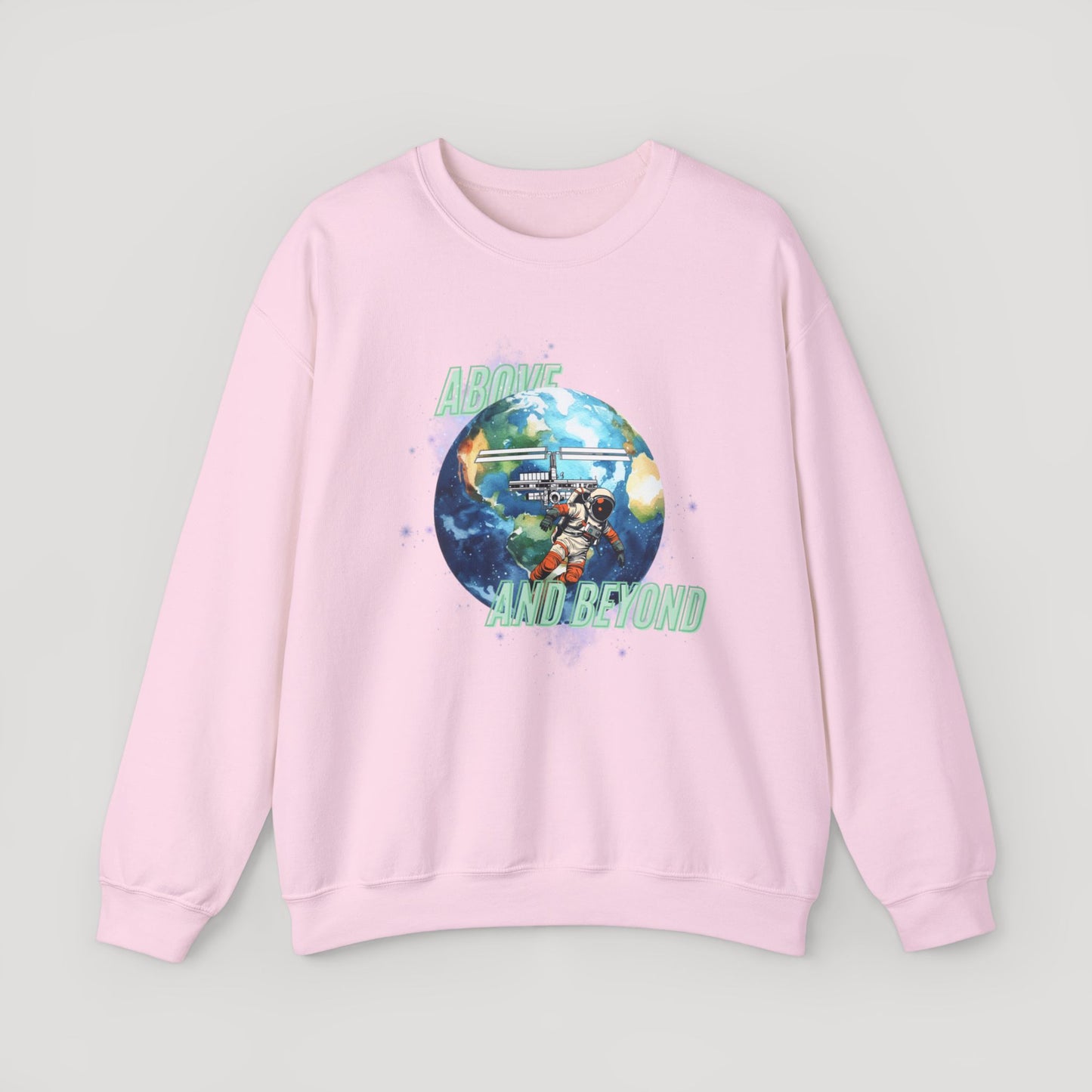 Above and Beyond Space Sweatshirt - Unisex Heavy Blend™ Crewneck for Cosmic Lovers