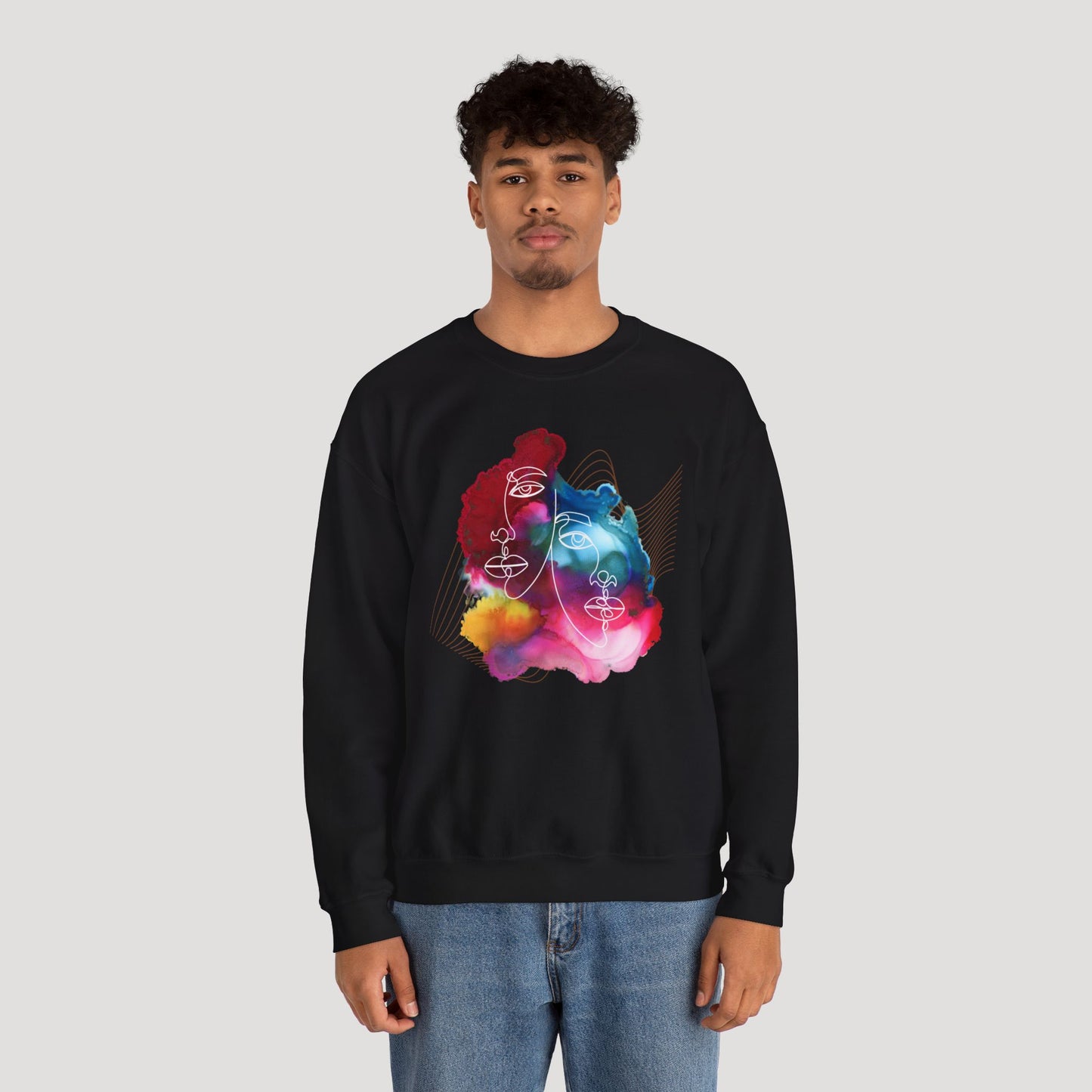 Artistic Unisex Crewneck Sweatshirt - Colorful Abstract Design