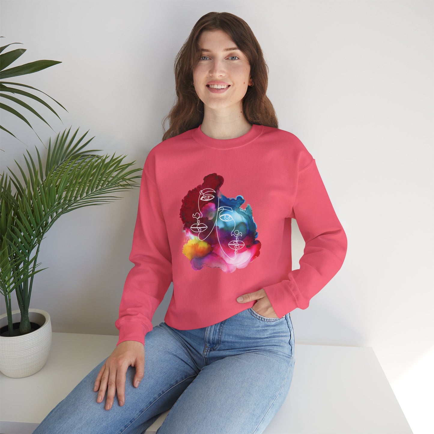 Artistic Unisex Crewneck Sweatshirt - Colorful Abstract Design