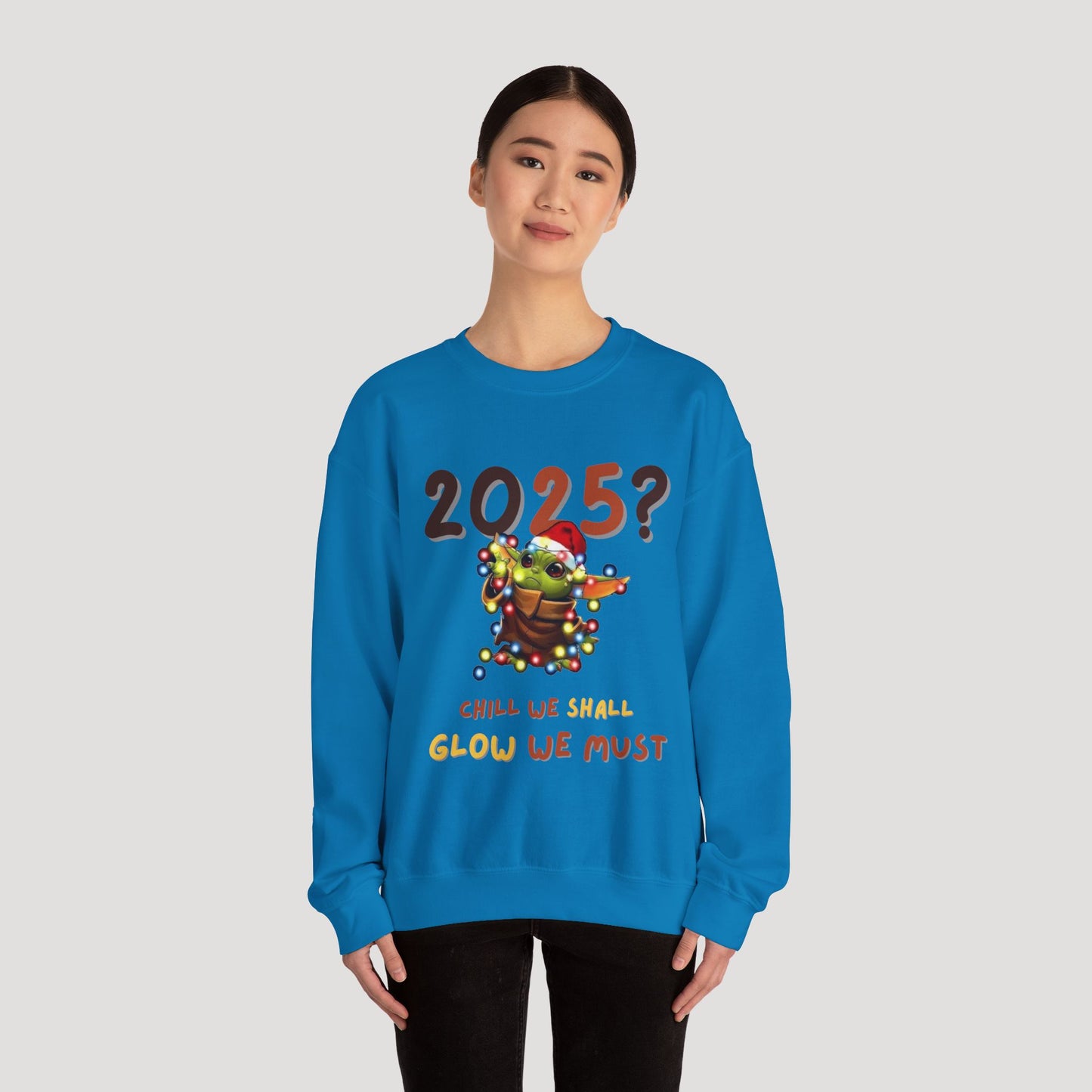 Baby Yoda 2025 Chill Glow Holiday Unisex Sweatshirt