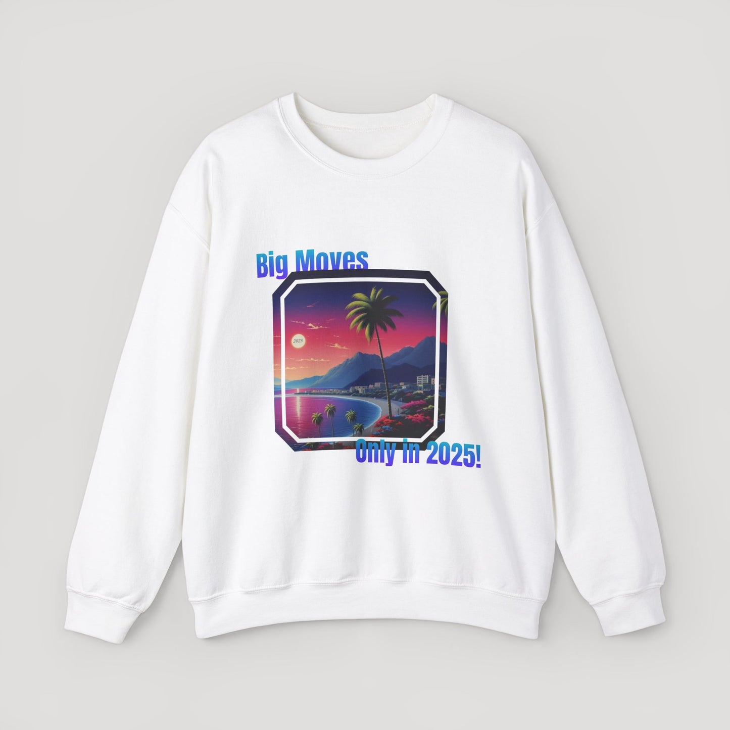 Big Moves 2025 Unisex Crewneck Sweatshirt - Retro Coastal Vibes