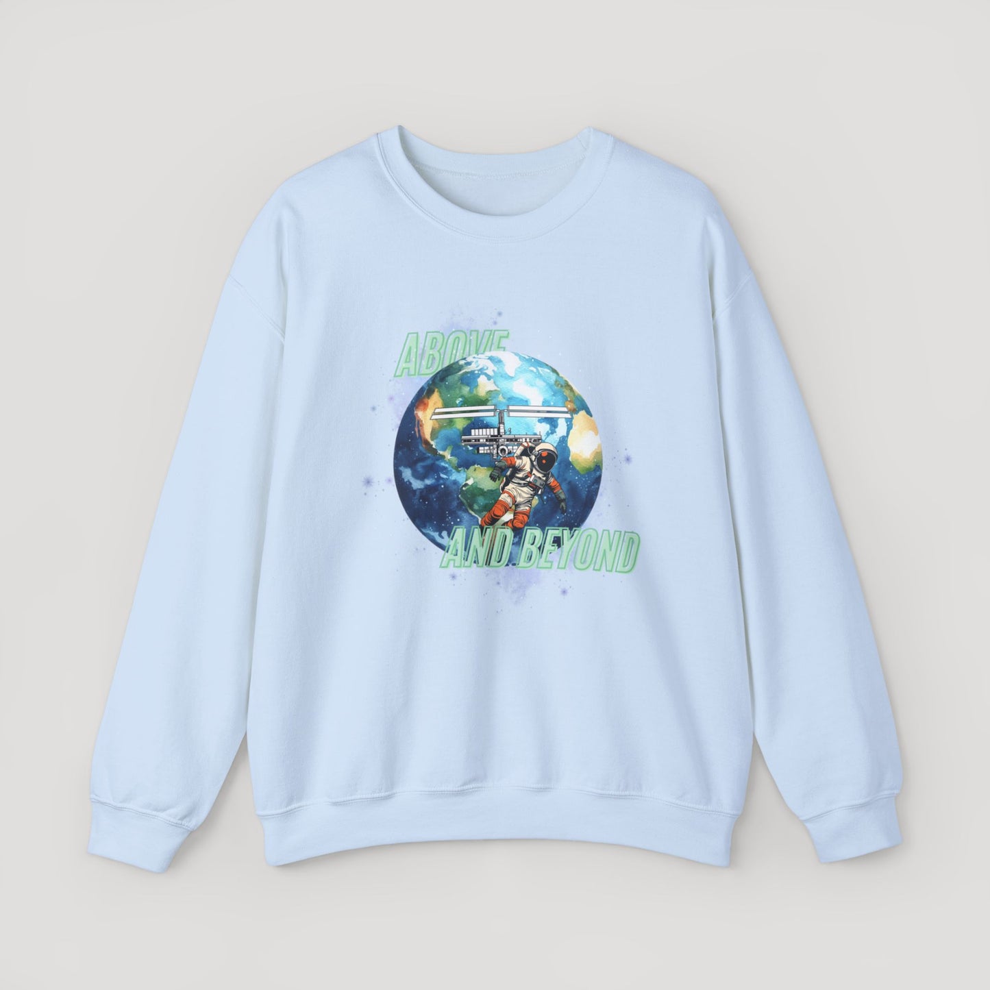 Above and Beyond Space Sweatshirt - Unisex Heavy Blend™ Crewneck for Cosmic Lovers