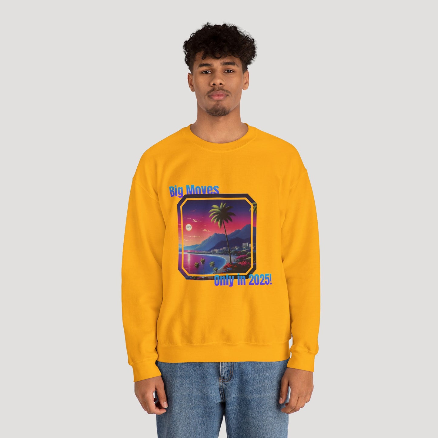 Big Moves 2025 Unisex Crewneck Sweatshirt - Retro Coastal Vibes