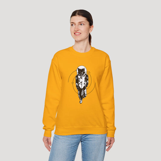 Astronaut Cat Unisex Heavy Blend™ Crewneck Sweatshirt - Cosmic Vibe Apparel