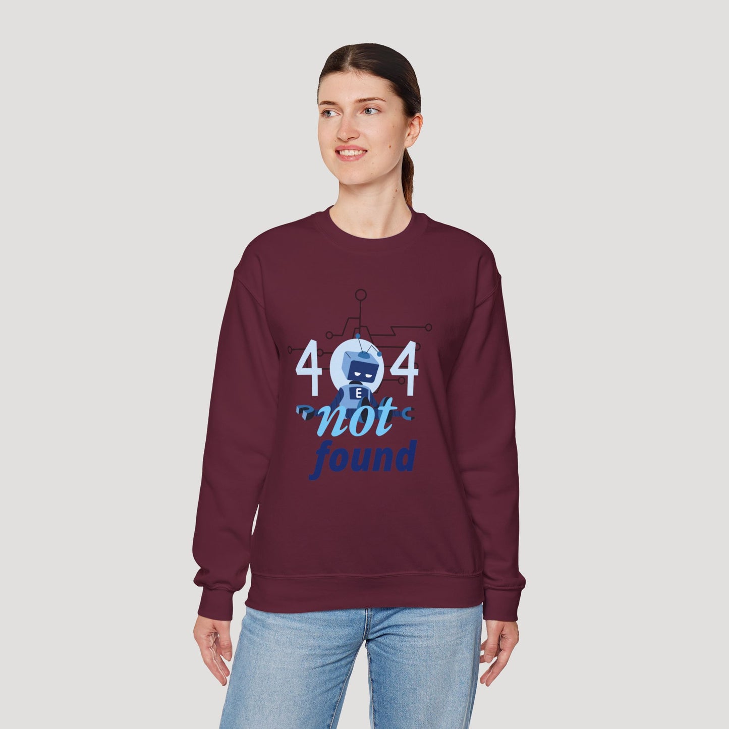 404 Not Found Unisex Heavy Blend™ Crewneck Sweatshirt - Trendy and Cozy