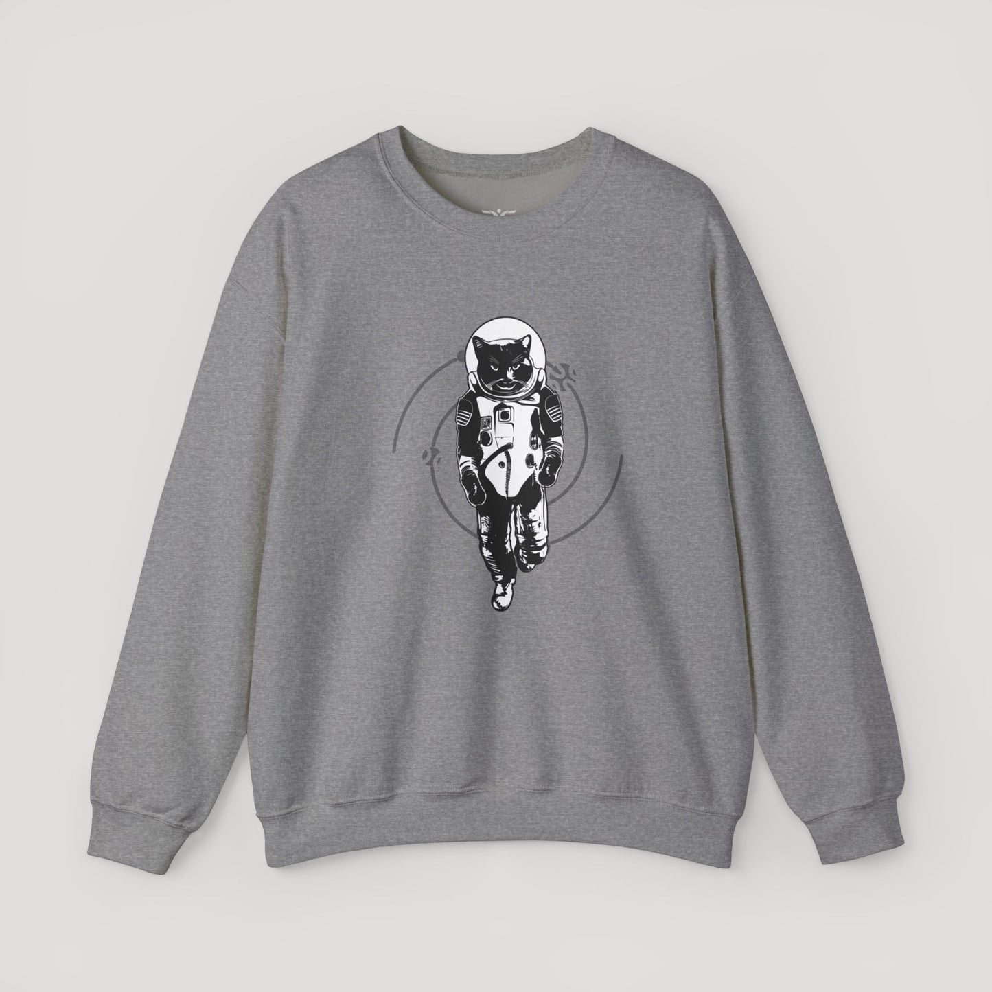 Astronaut Cat Unisex Heavy Blend™ Crewneck Sweatshirt - Cosmic Vibe Apparel