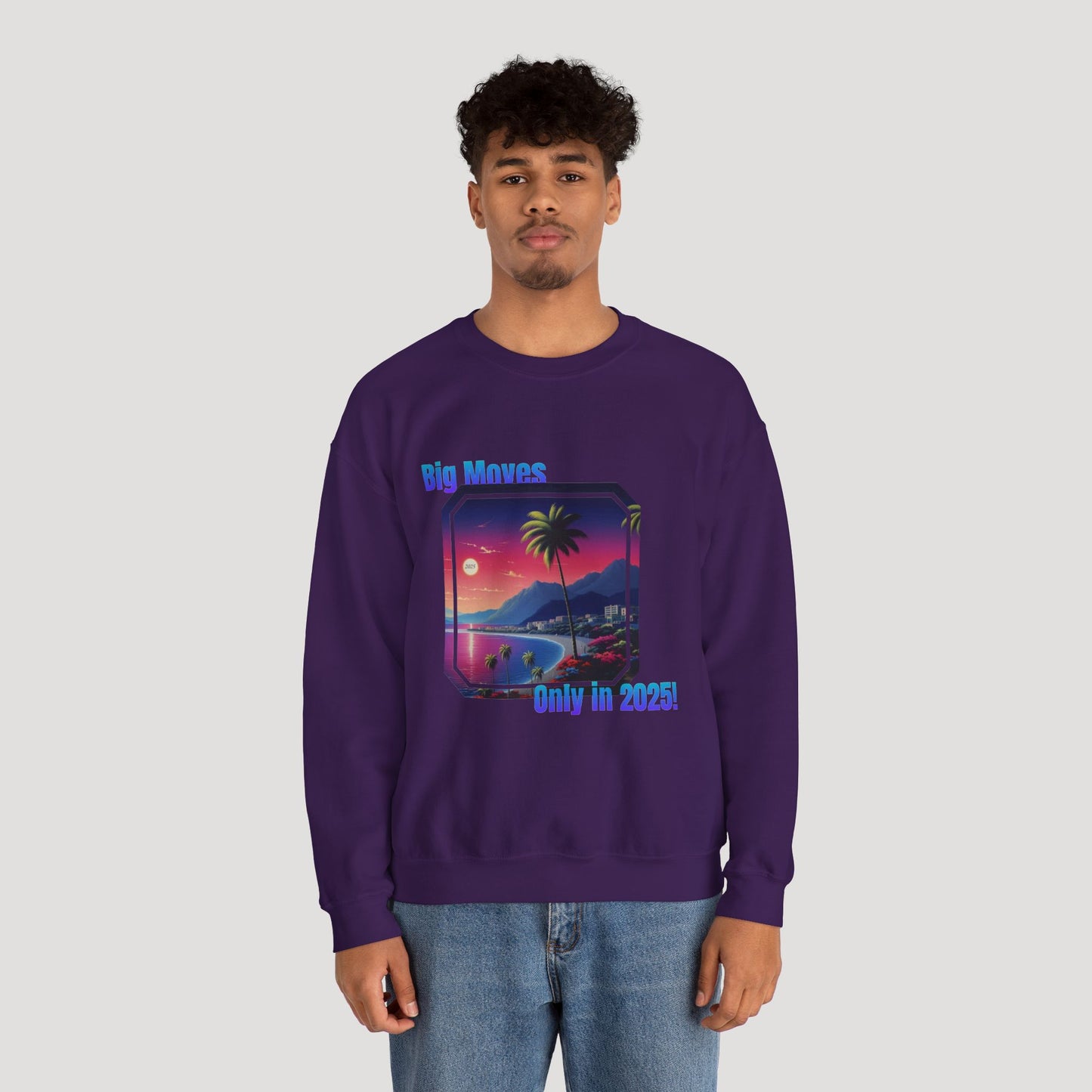 Big Moves 2025 Unisex Crewneck Sweatshirt - Retro Coastal Vibes