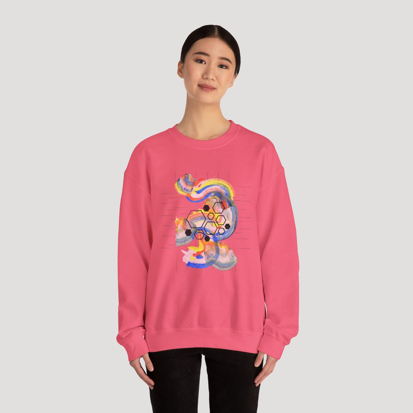 Colorful Abstract Art Sweatshirt - Unisex Heavy Blend™ Crewneck