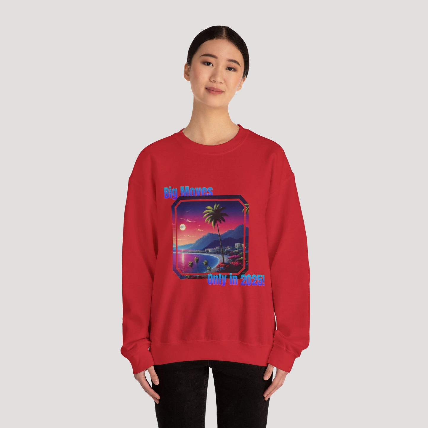 Big Moves 2025 Unisex Crewneck Sweatshirt - Retro Coastal Vibes