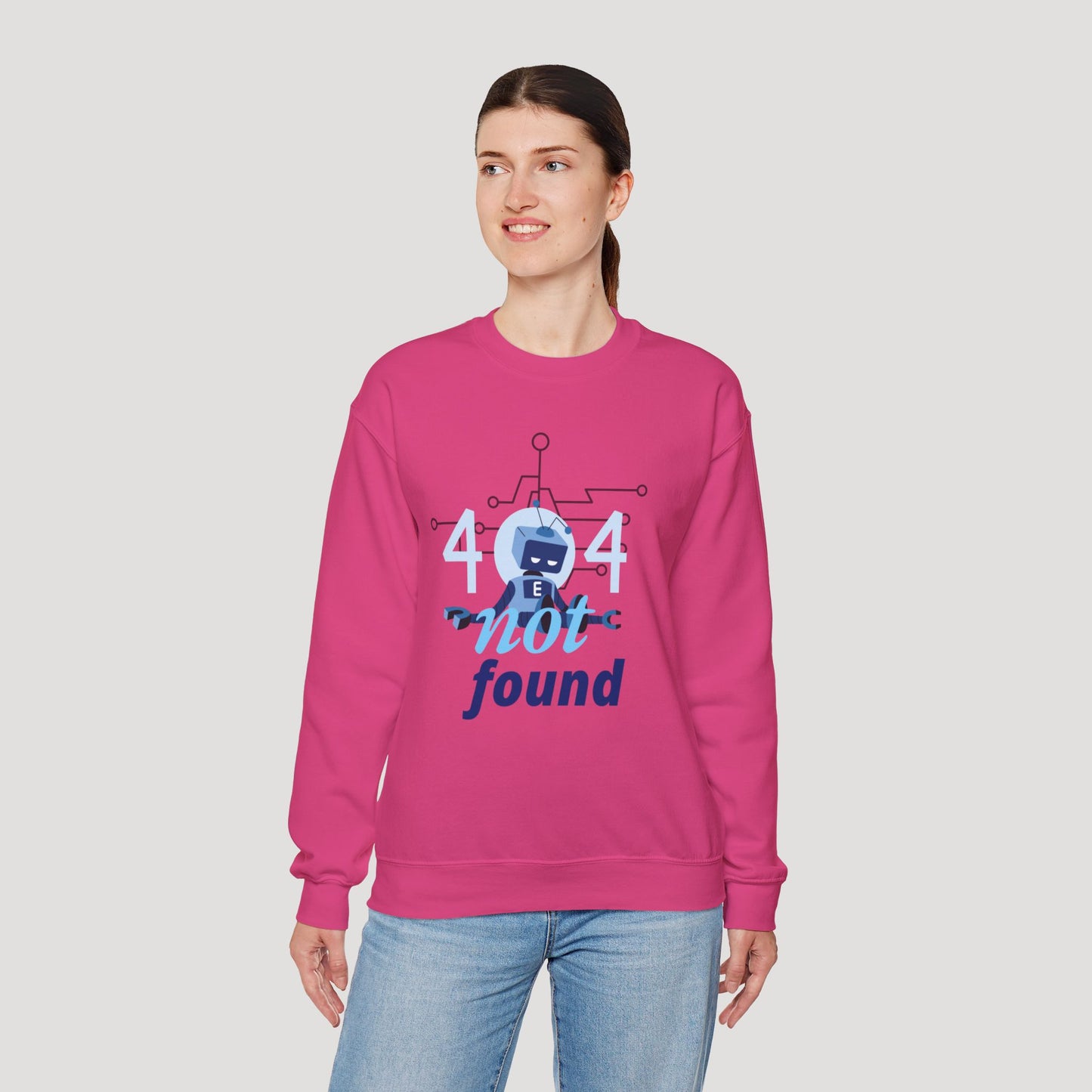 404 Not Found Unisex Heavy Blend™ Crewneck Sweatshirt - Trendy and Cozy