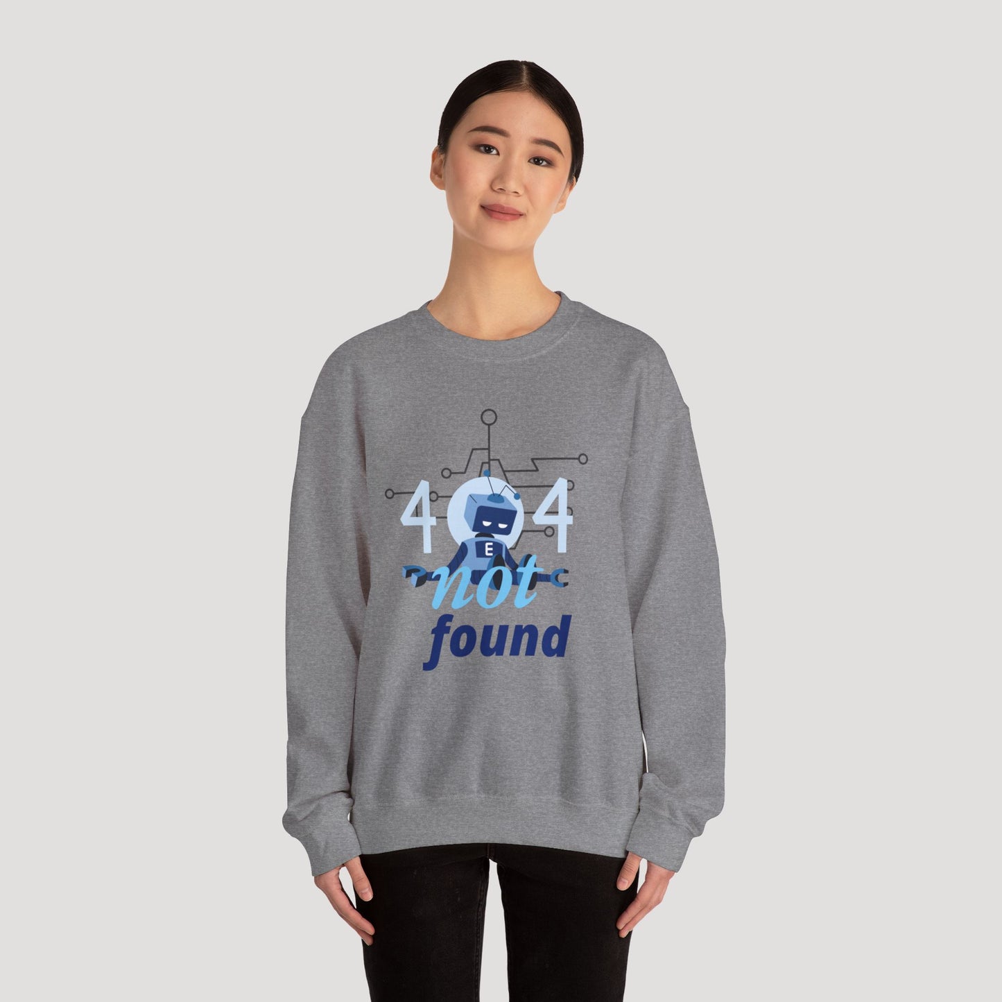 404 Not Found Unisex Heavy Blend™ Crewneck Sweatshirt - Trendy and Cozy