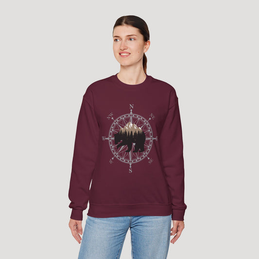 Exploratory Bear Crewneck Sweatshirt - Unisex Heavy Blend™