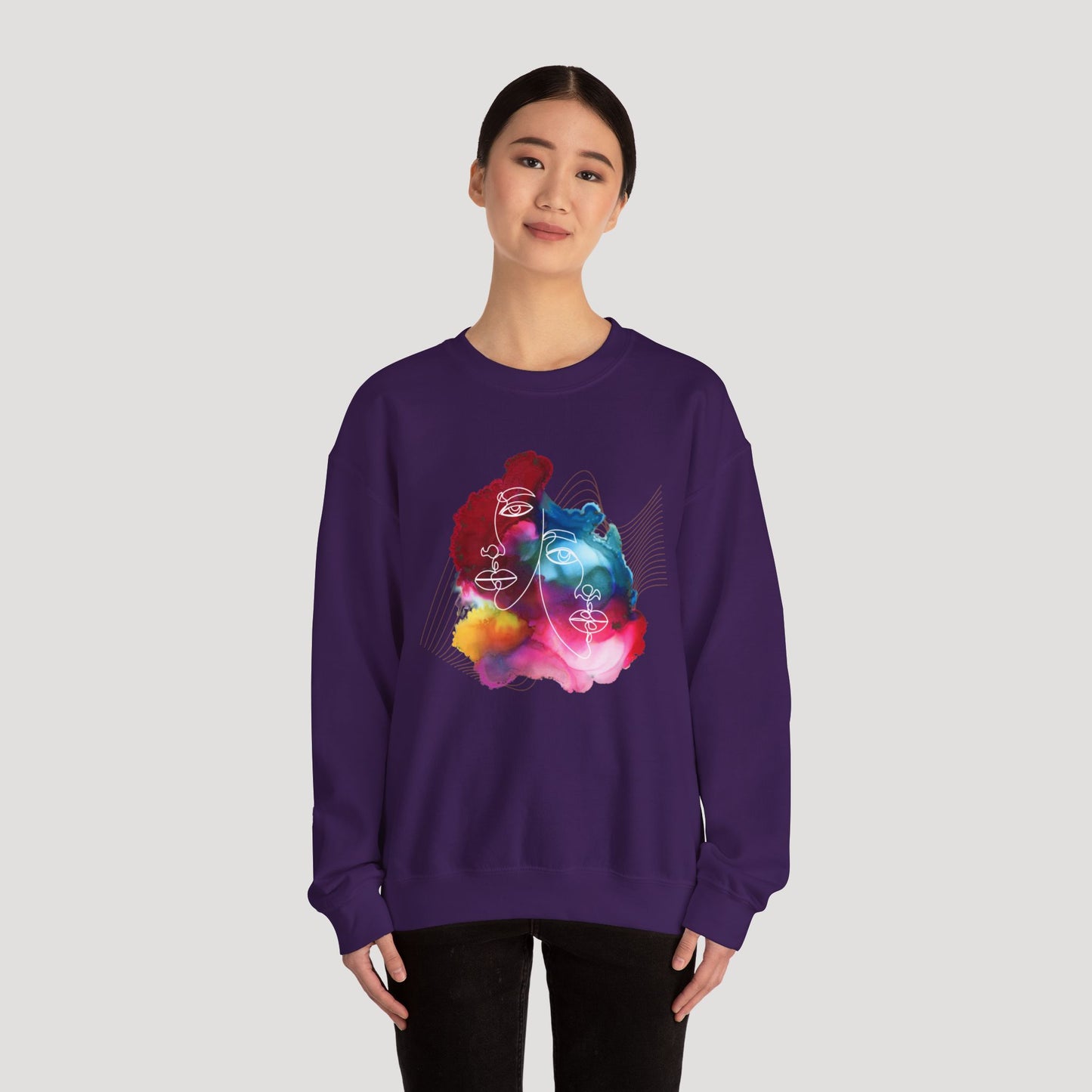 Artistic Unisex Crewneck Sweatshirt - Colorful Abstract Design