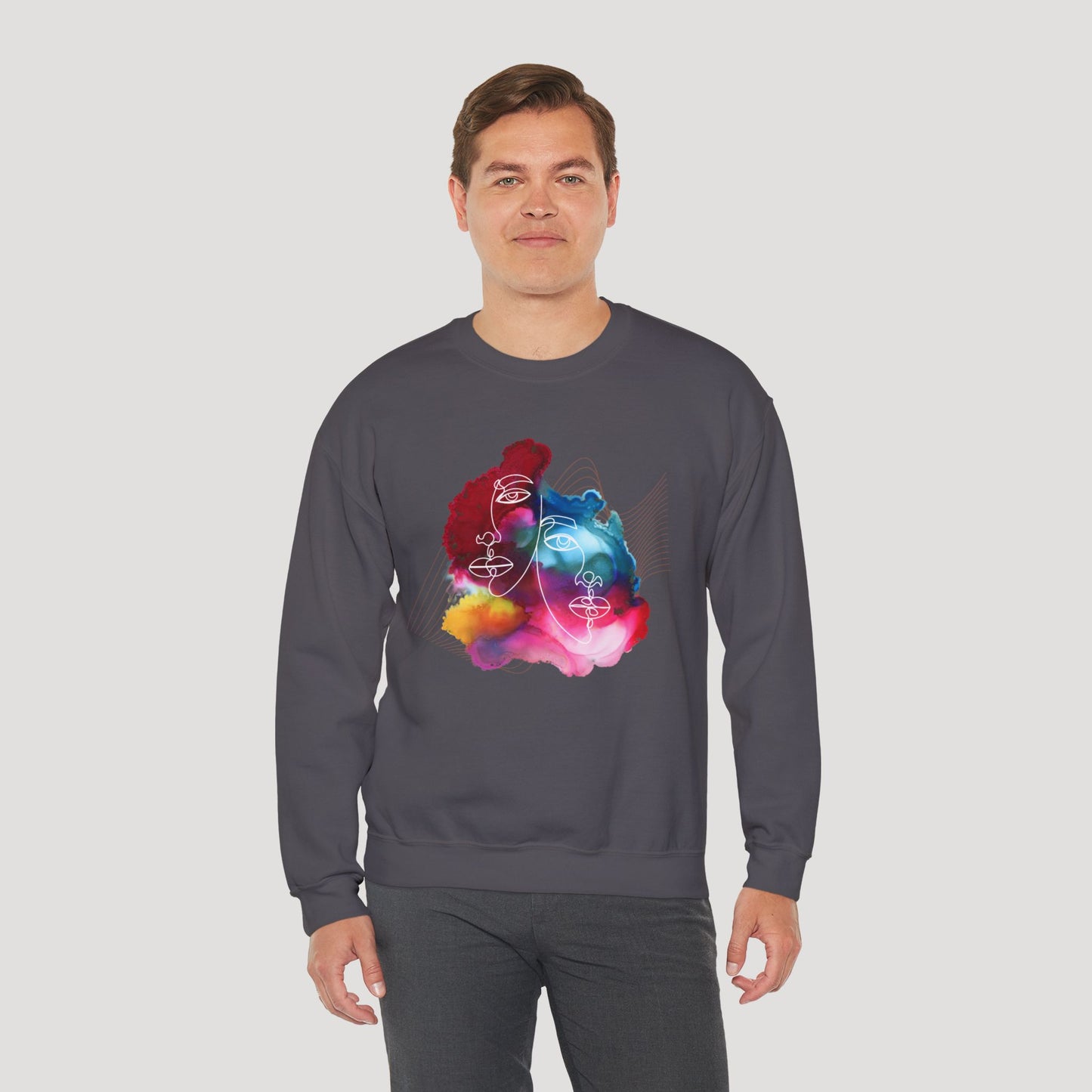 Artistic Unisex Crewneck Sweatshirt - Colorful Abstract Design