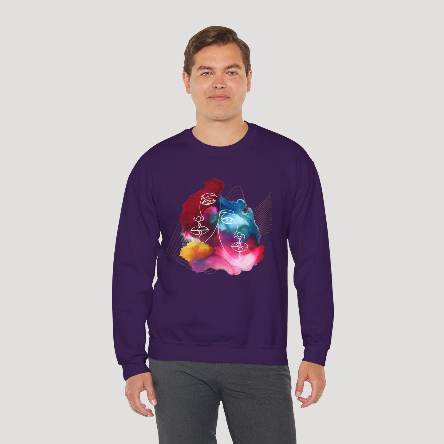 Artistic Unisex Crewneck Sweatshirt - Colorful Abstract Design