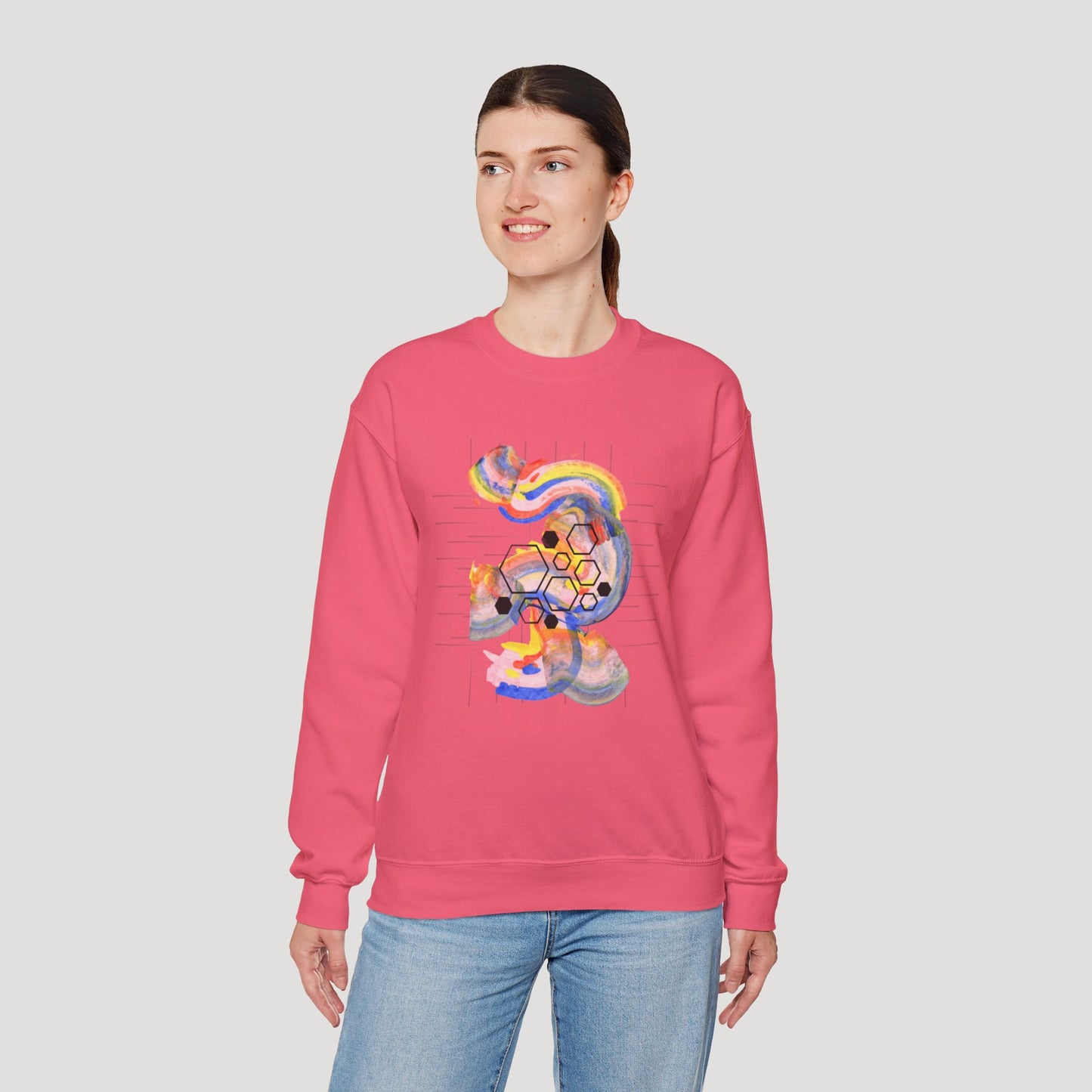 Colorful Abstract Art Sweatshirt - Unisex Heavy Blend™ Crewneck