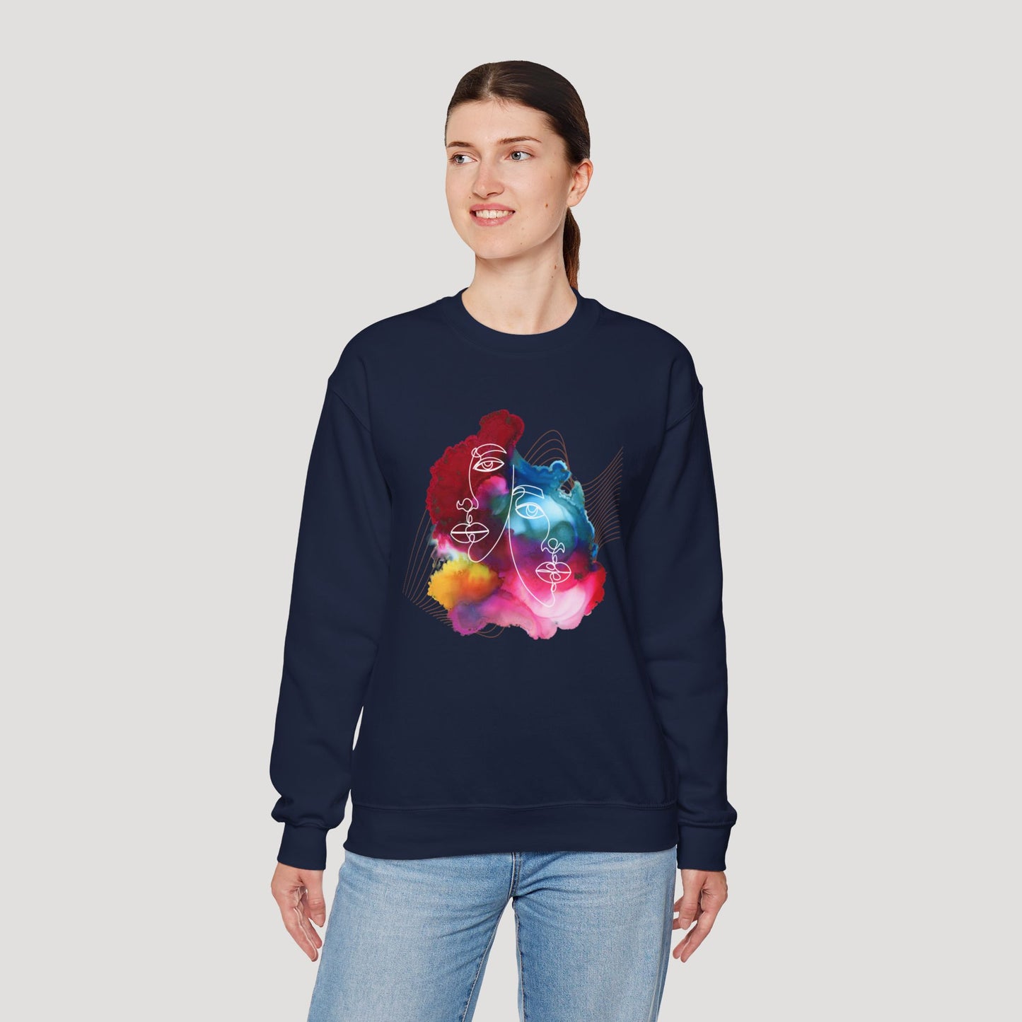 Artistic Unisex Crewneck Sweatshirt - Colorful Abstract Design